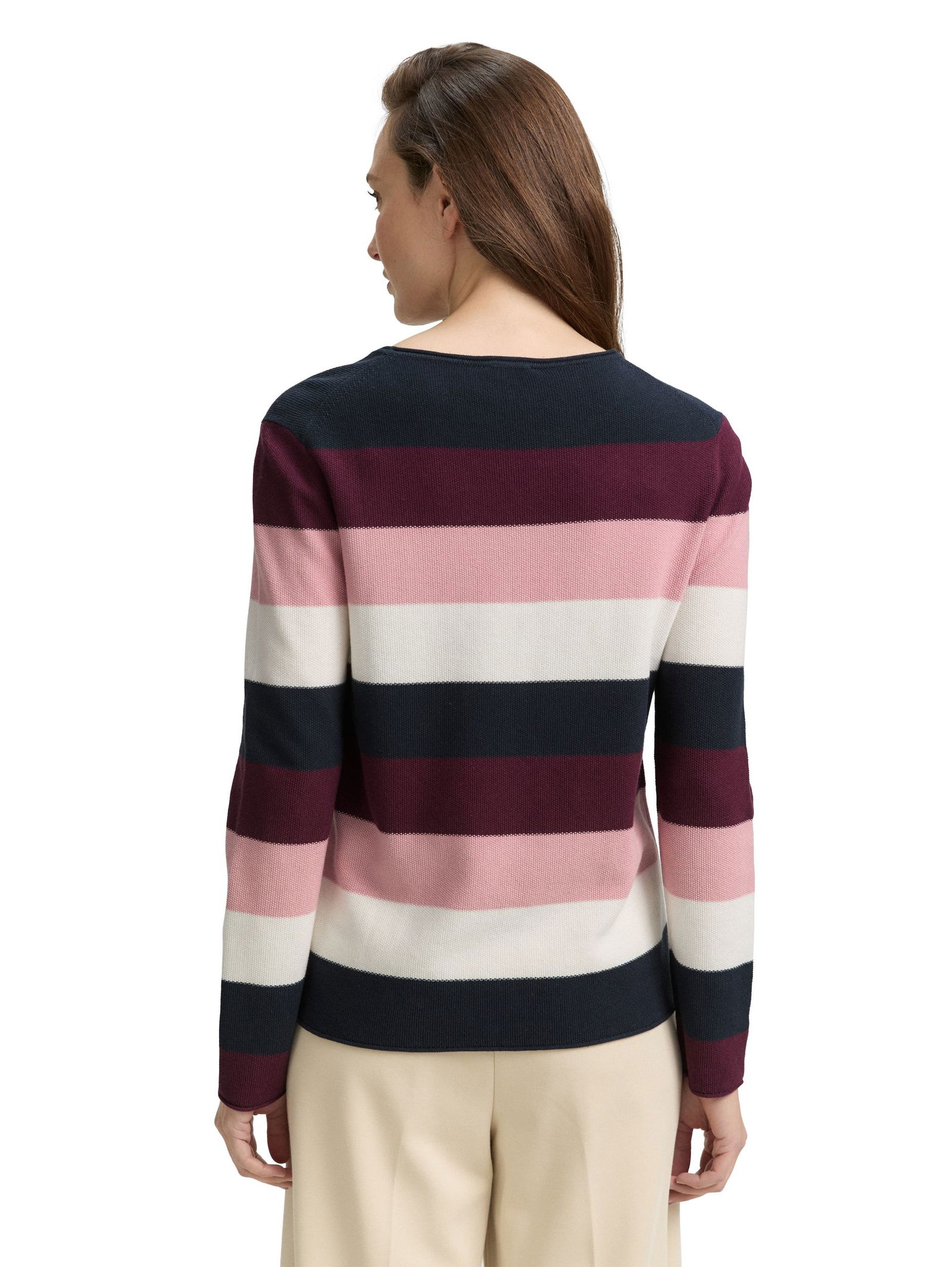 Tom Tailor |  Tom Tailor Gestreifter Strickpullover | XXL | red block stripe