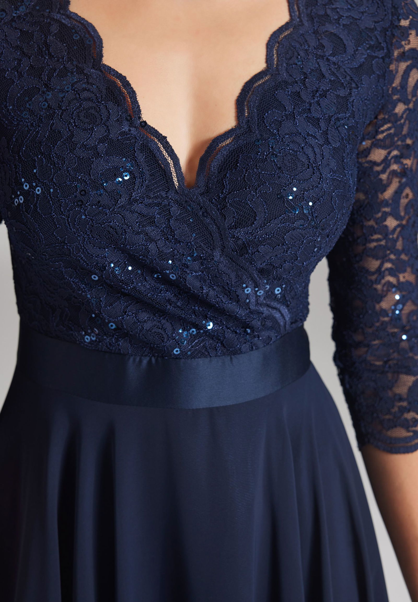 SWING Cocktailkleid aus Material-Mix