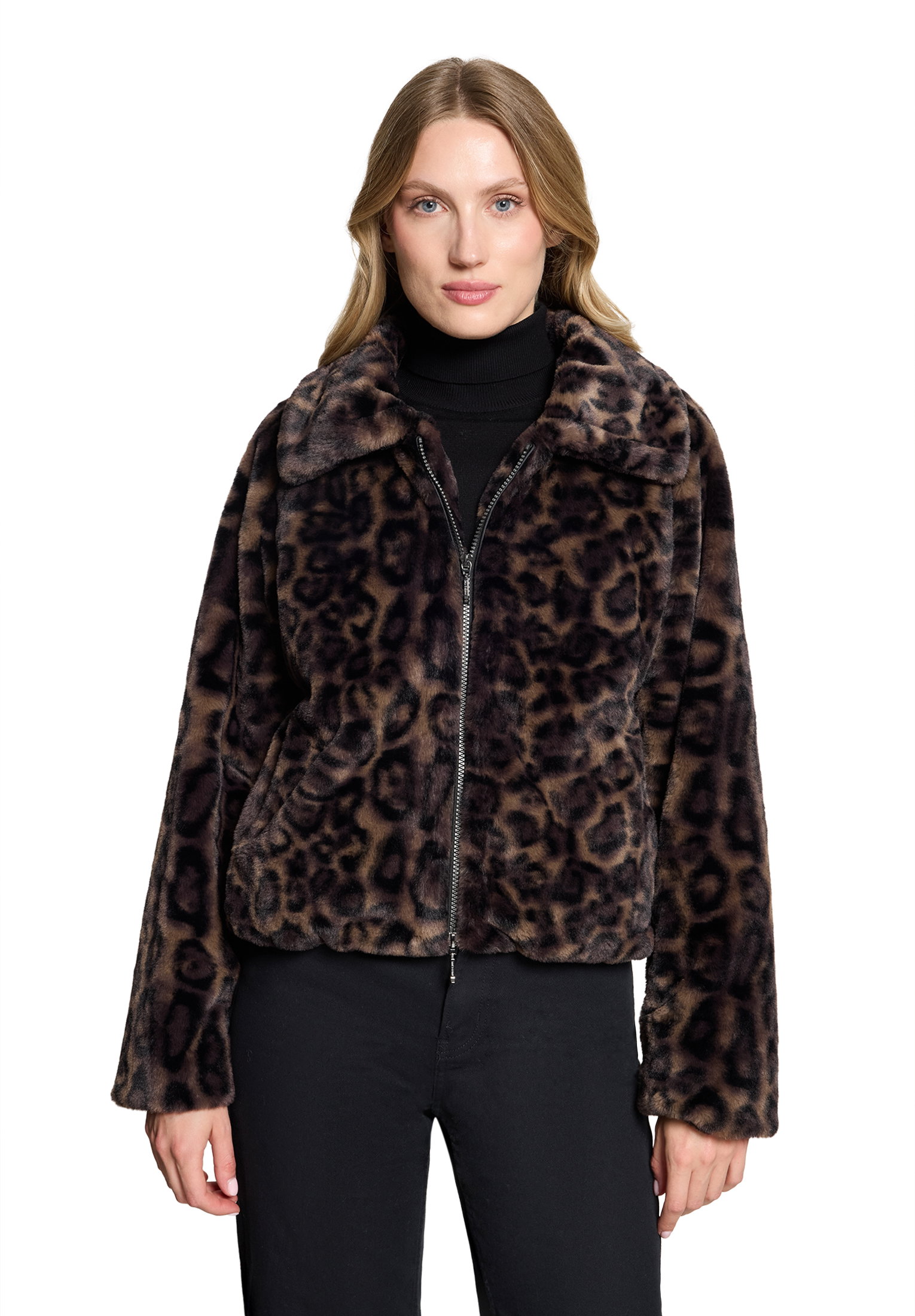Jacke PlUEsch, Taupe/Black #10