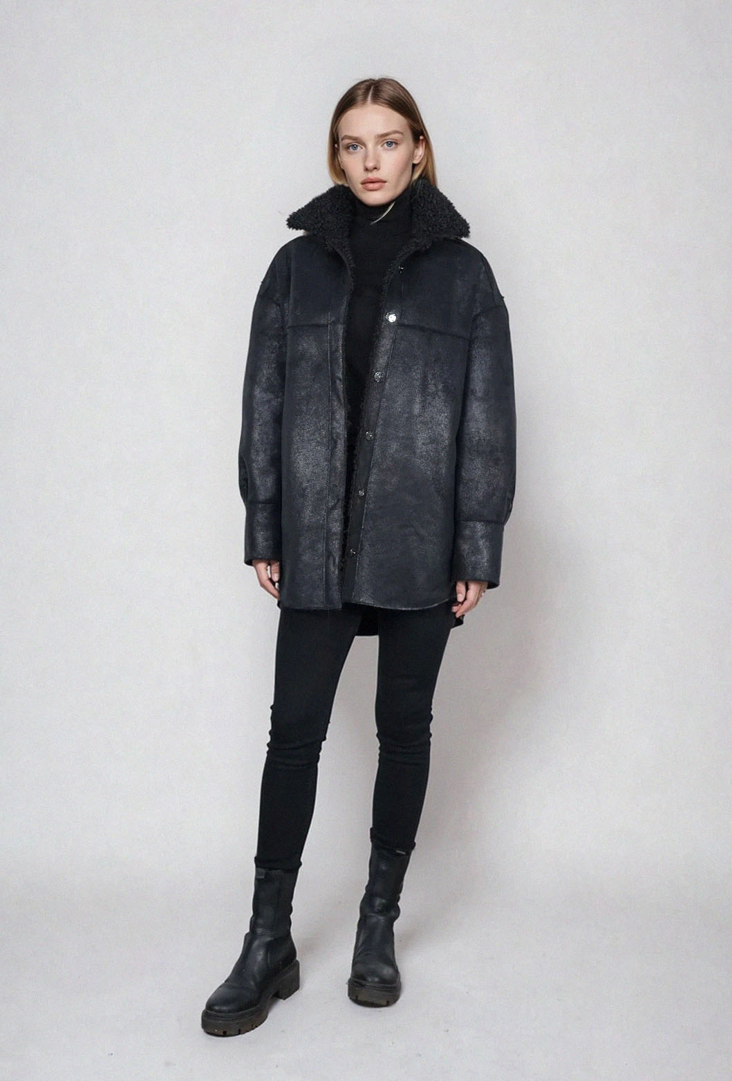 Blonde No.8 Wendejacke JORDY aus Kunstleder und Teddyfell #1