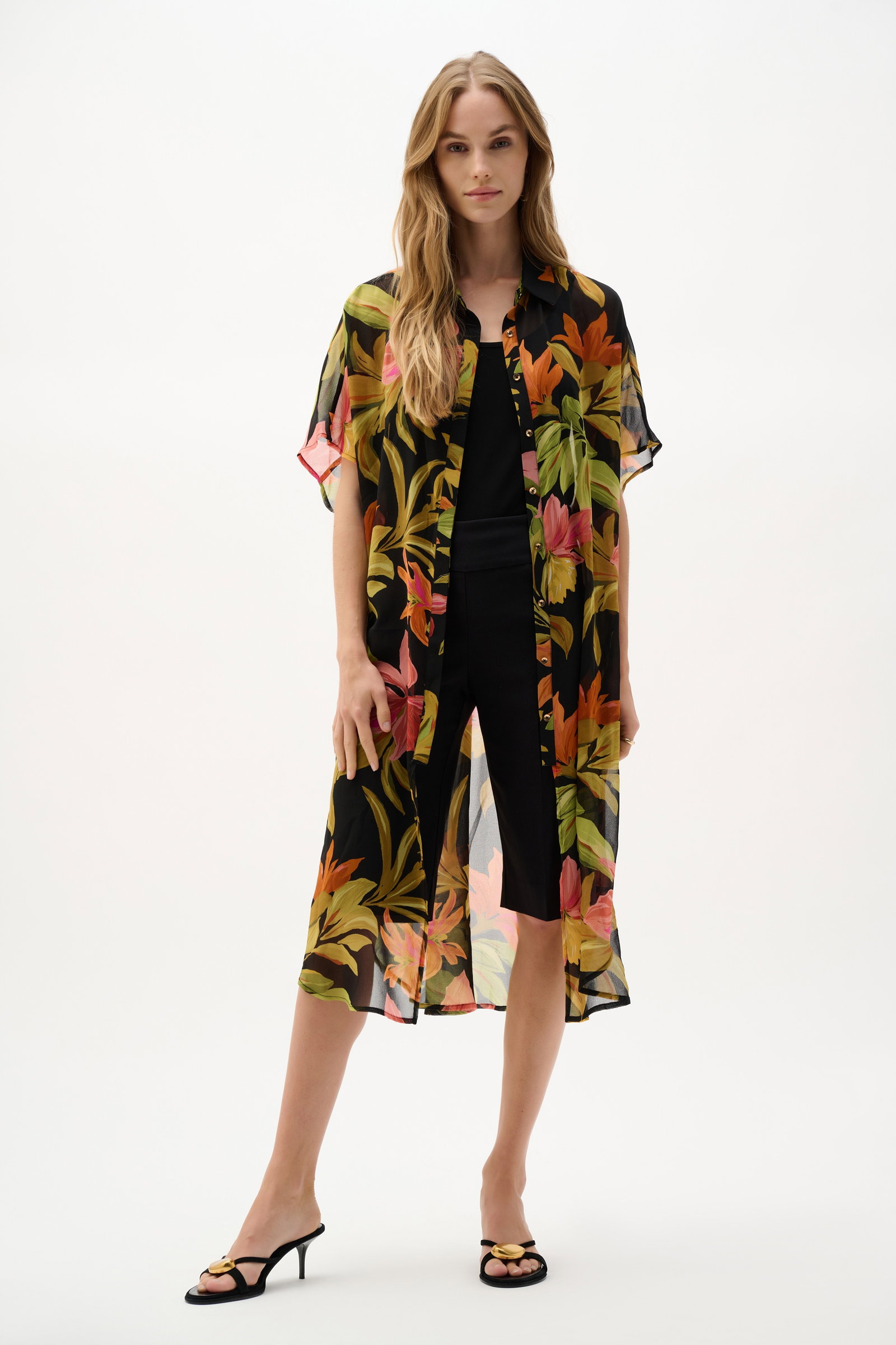 Joseph Ribkoff Chiffon-Bluse mit tropischem Print #2