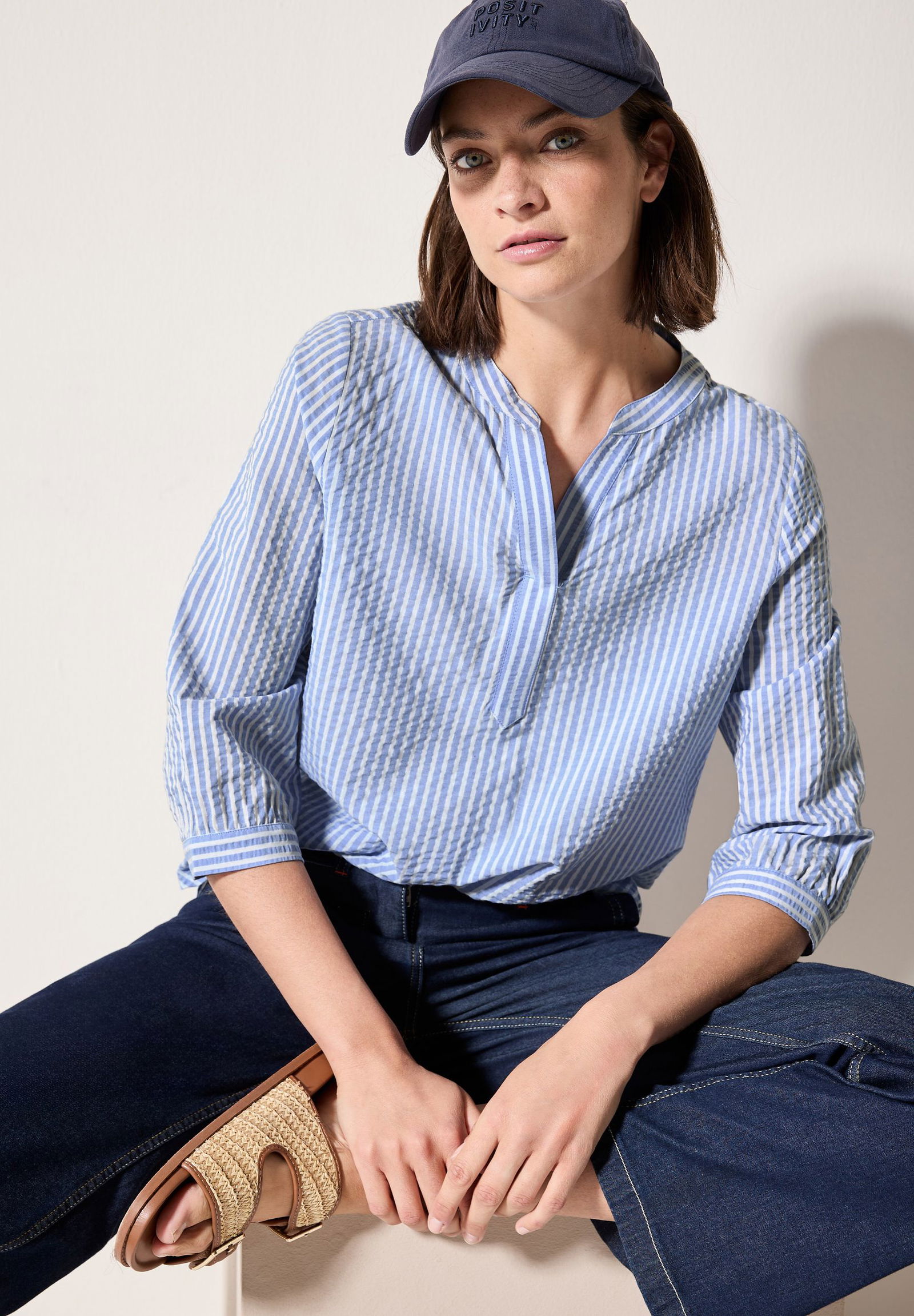 CECIL | CECIL Druckbluse | M | blouse blue