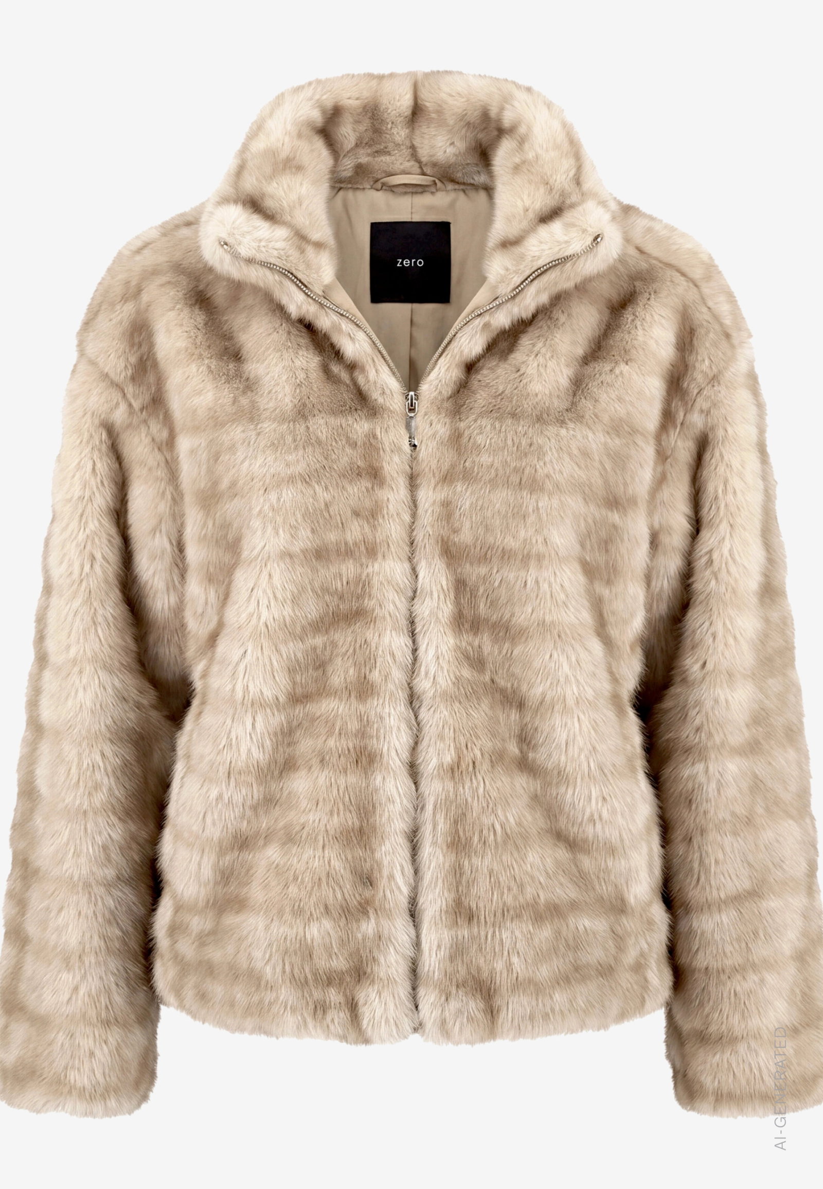 Jacke Plüsch, Cream/Brown #1