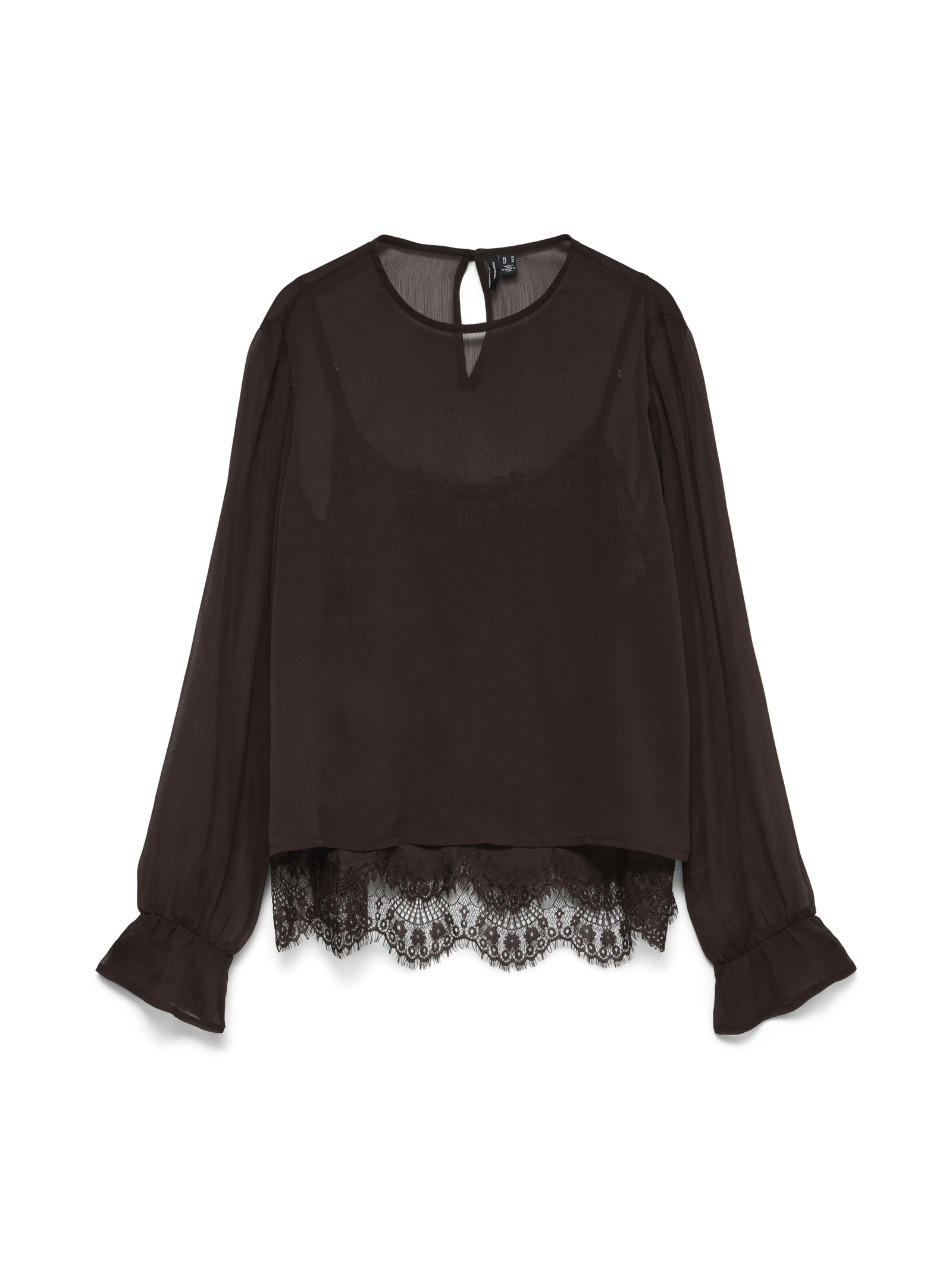 VMLALIE LS LACE TOP WVN, Chocolate Torte #1