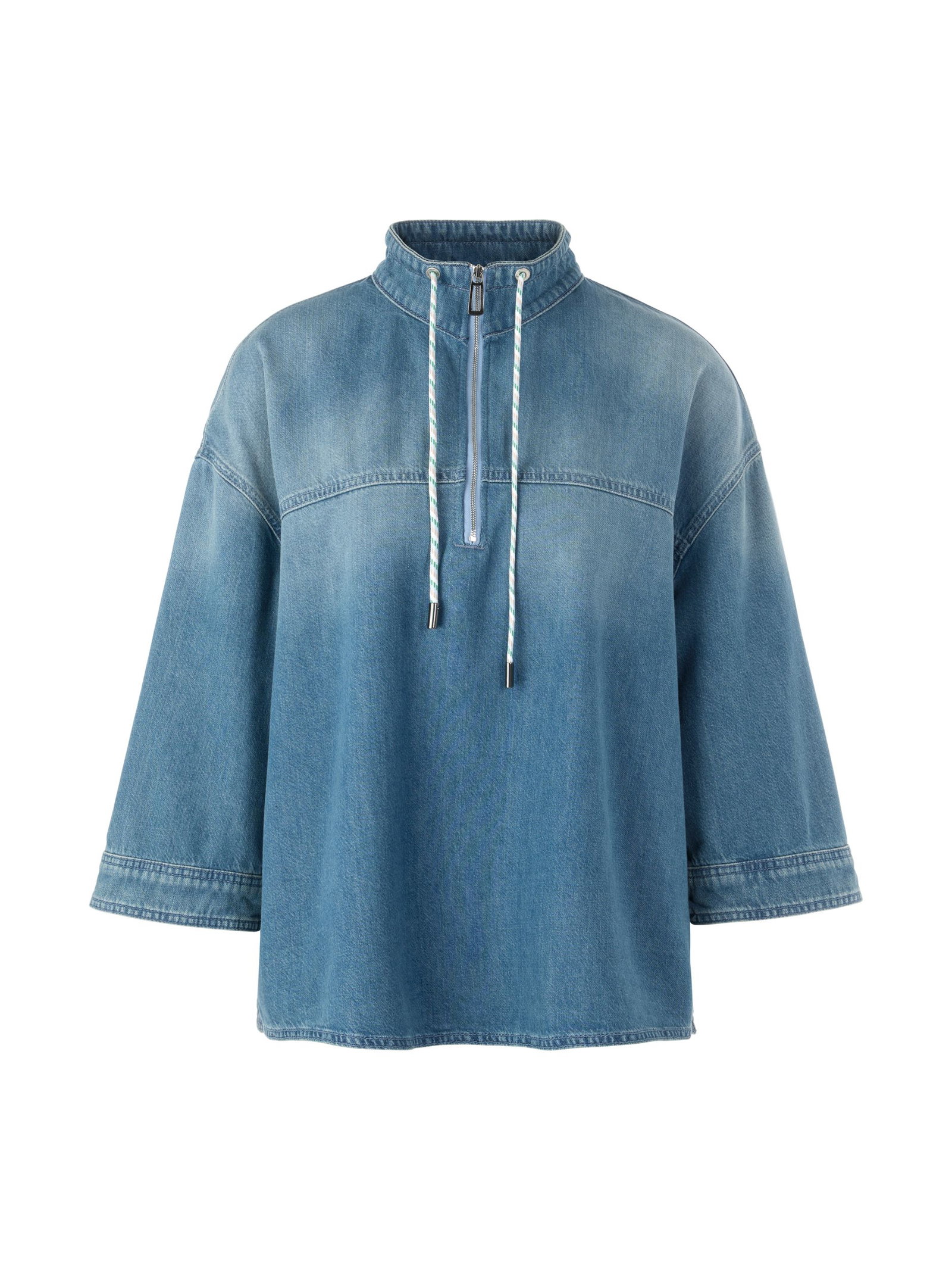 27886b834284de90e09b72109e6f1680 Marc Cain Sports | Sportive Jeansbluse mit Stehkragen | 36 | blue denim