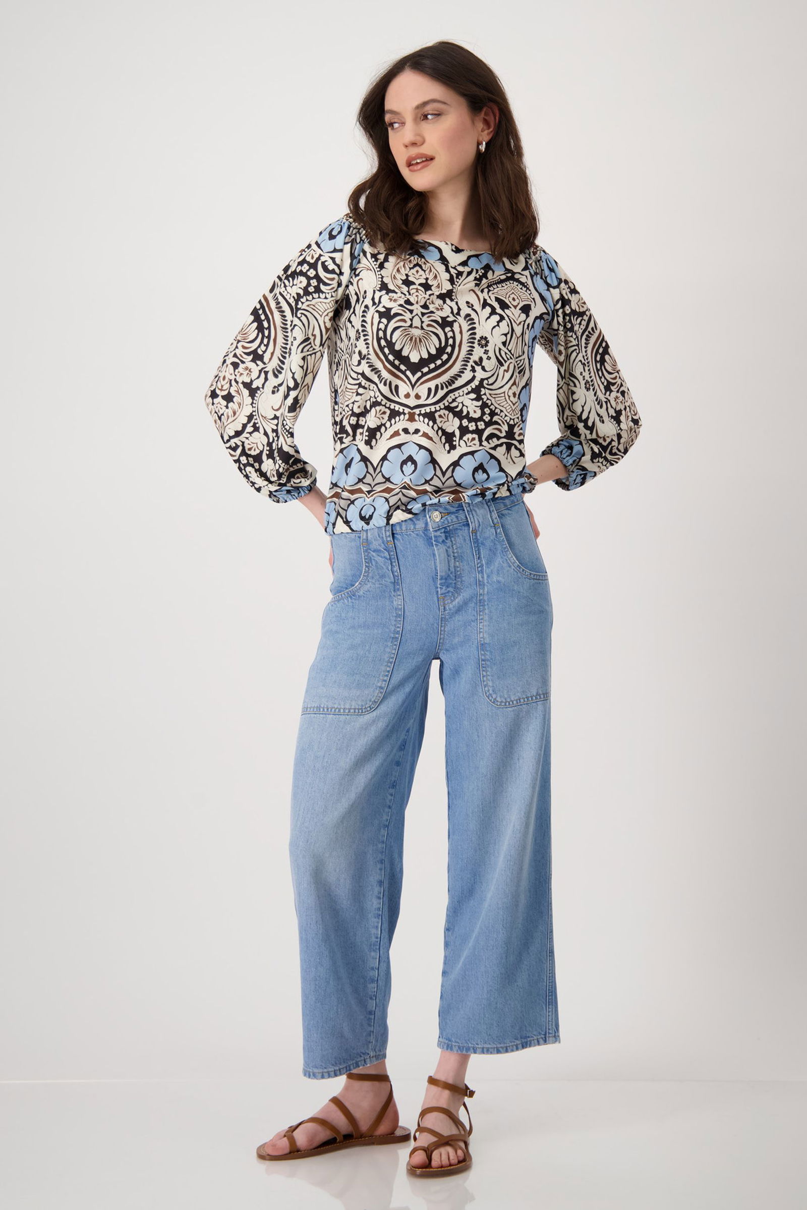 b842813ab2881ae46d9dc137ff2a1a21 Monari |  Monari Pullover  | 46 | schwarz gemustert