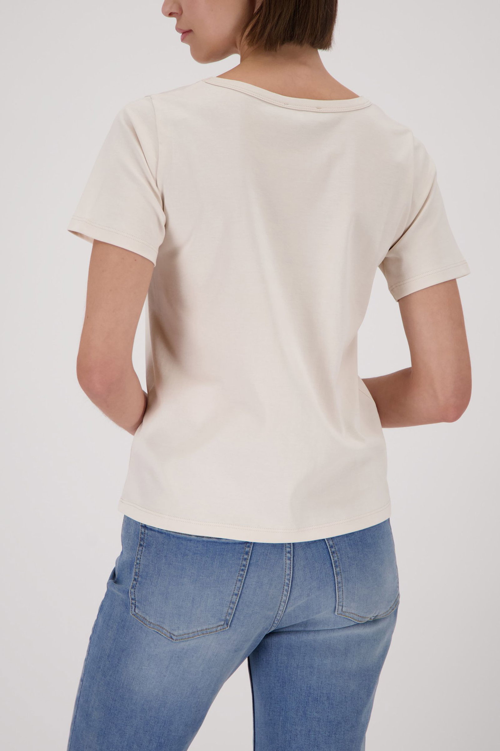 Monari |  T-Shirt, champagne beige | 38 | cloudy grey