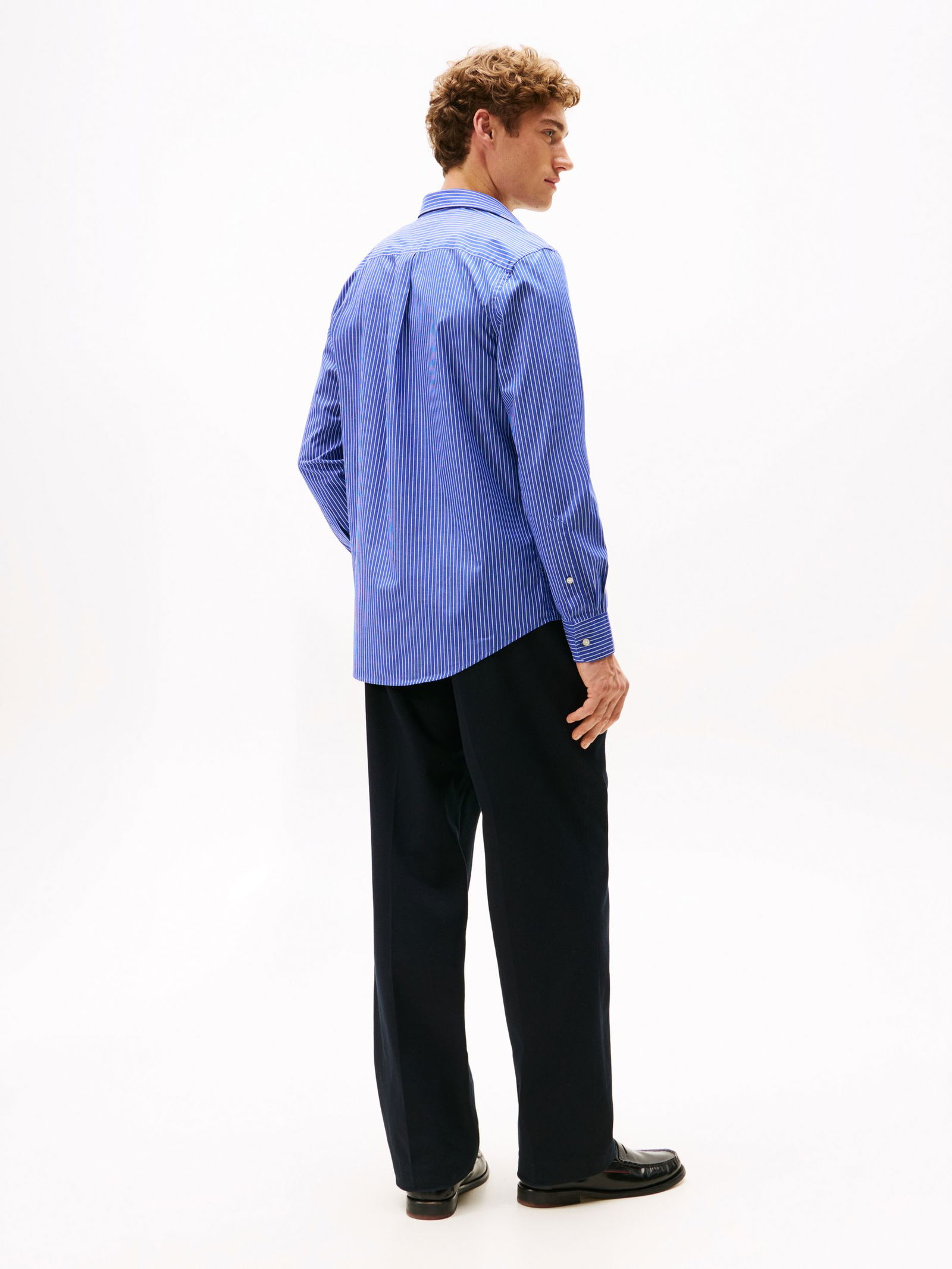  |  CORE HAIRLINE POPLIN RF SHIRT, RED | XXXL | night sky / ivory petal