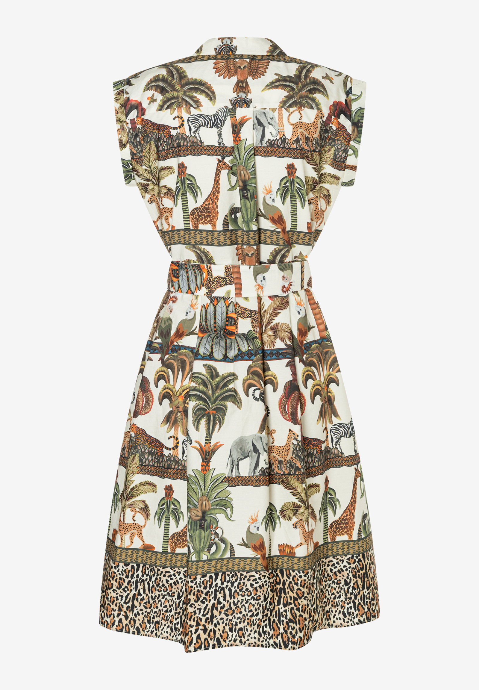 Poplin Print Dress, retro jungle print #2