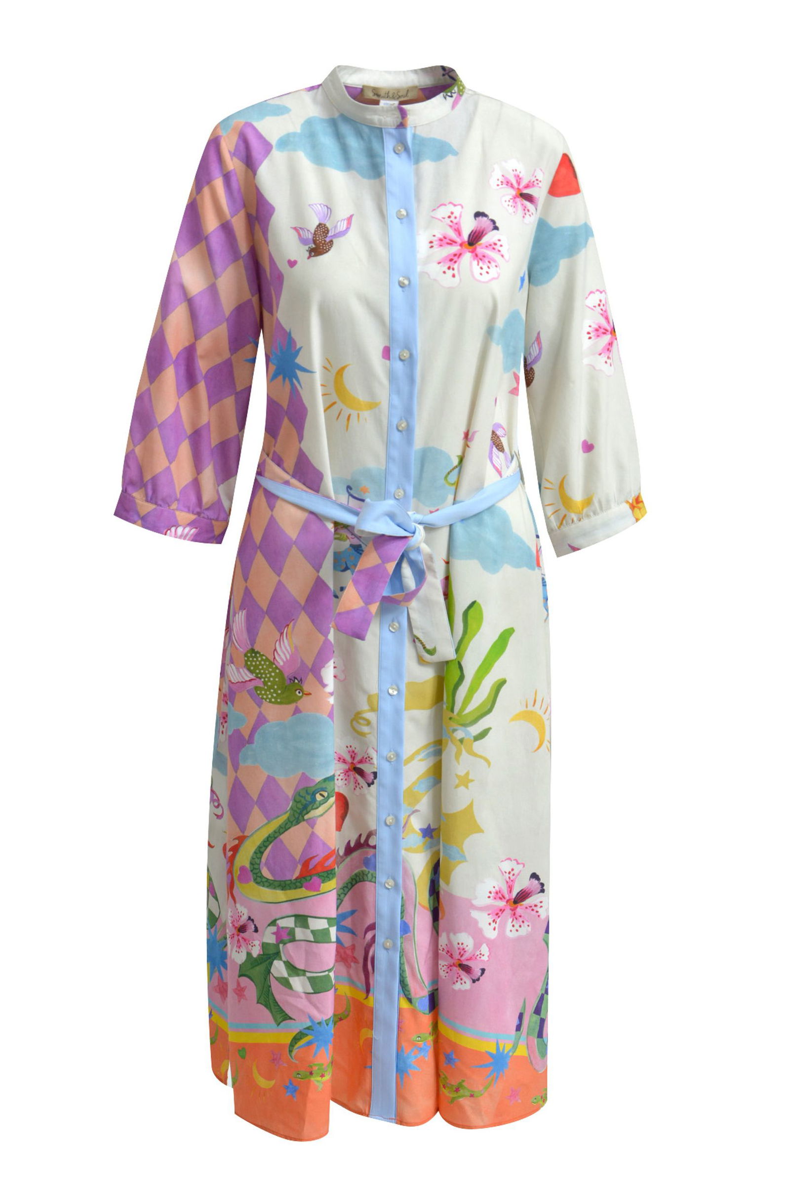 5470a96e3827d4a1ccb6dc4340b88022 | CRAZY DRESS, LAVENDER PRINT | M | lavender print