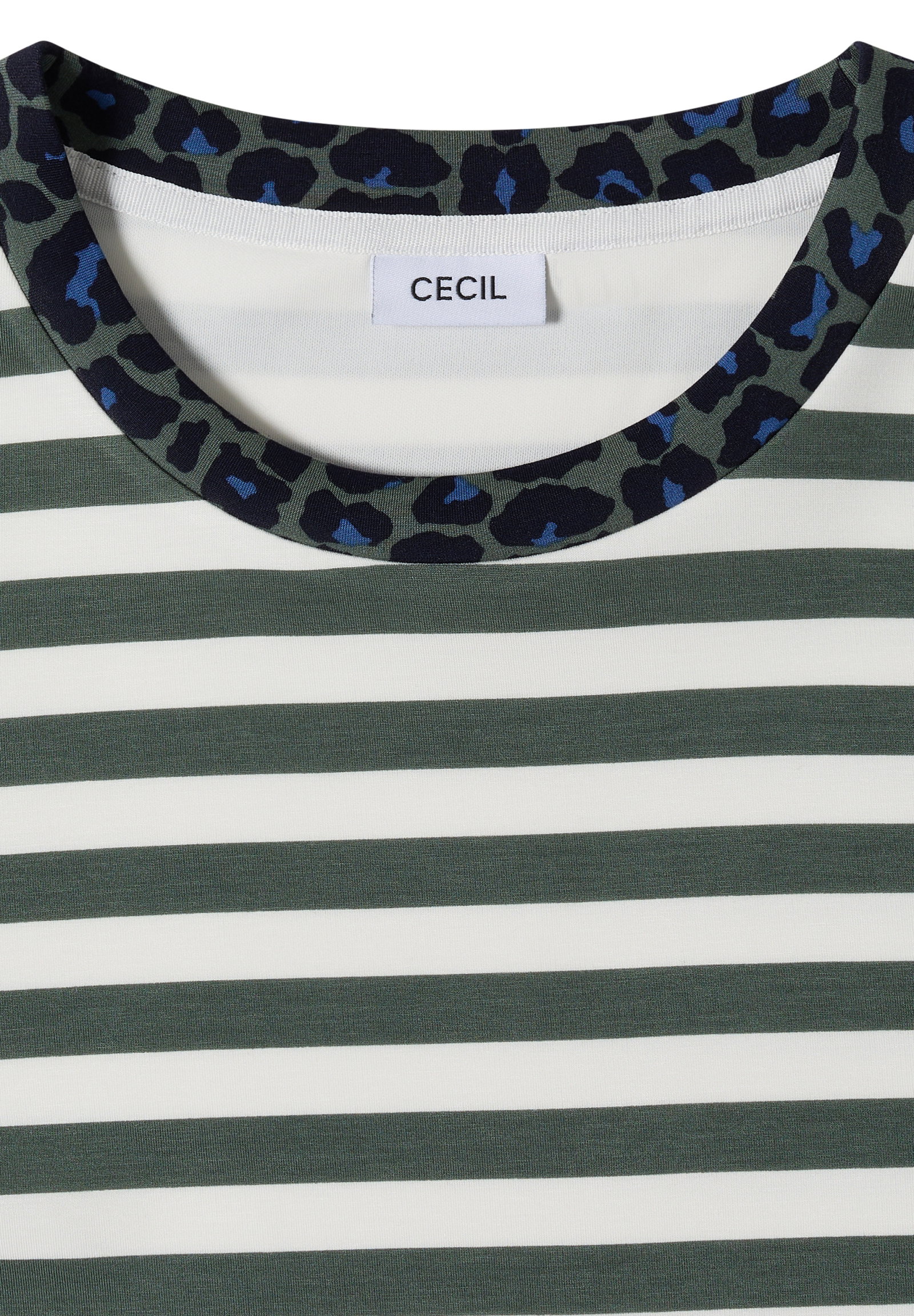 TOS Striped Soft Modal Shirt, dried olive green #2