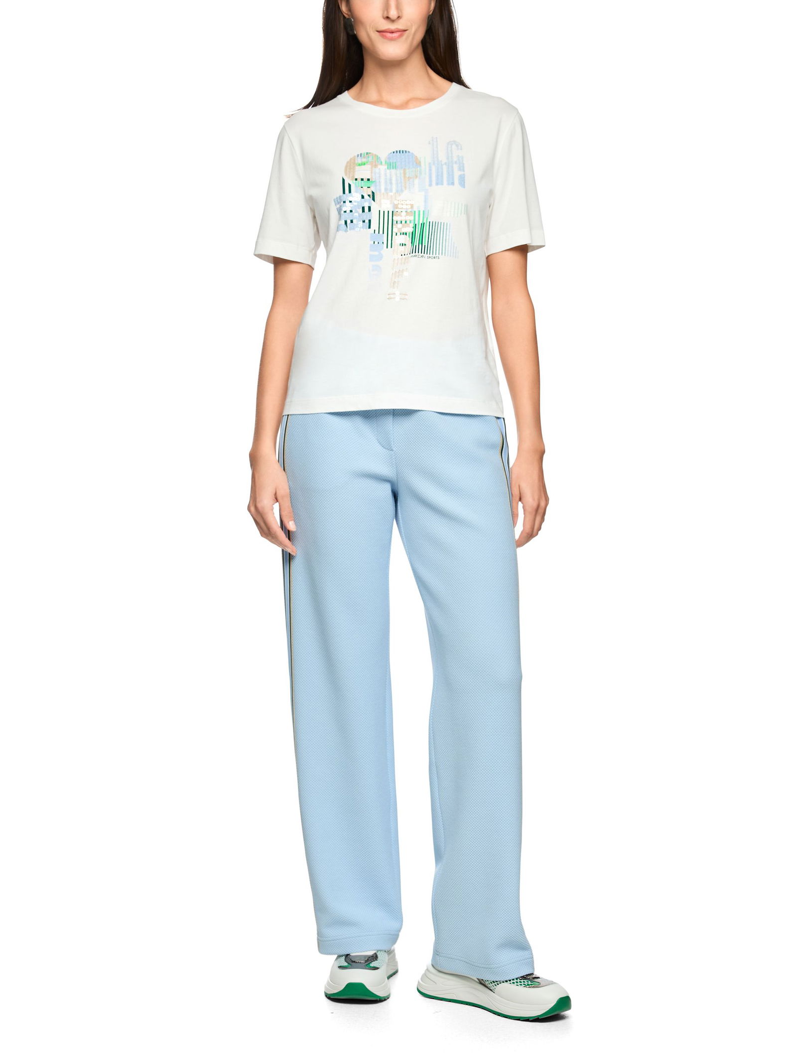 Marc Cain Sports |  Locker geschnittenes Baumwollshirt | 38 | off-white