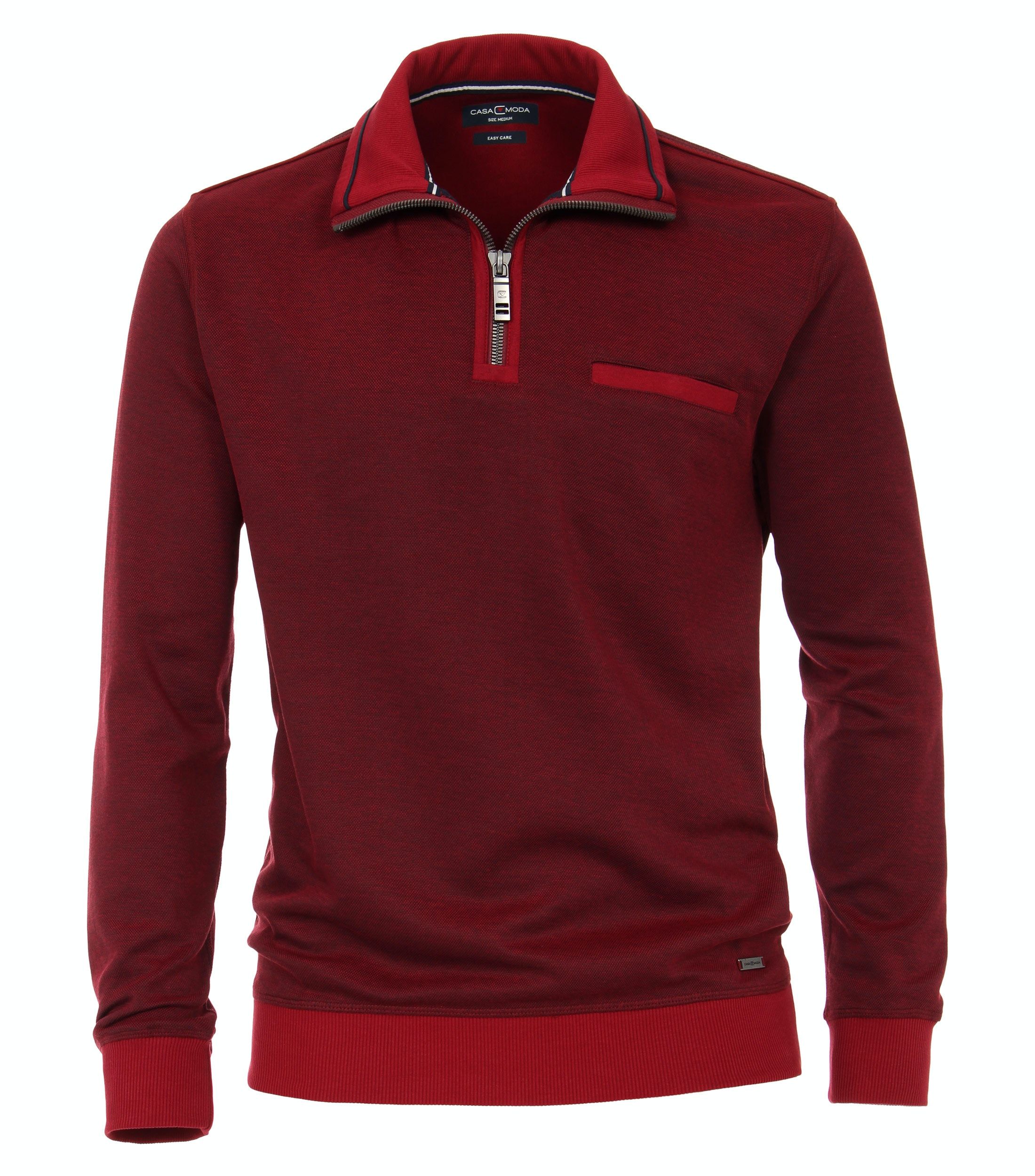 Casa Moda |  Sweat-Troyer gemustert | L | rot