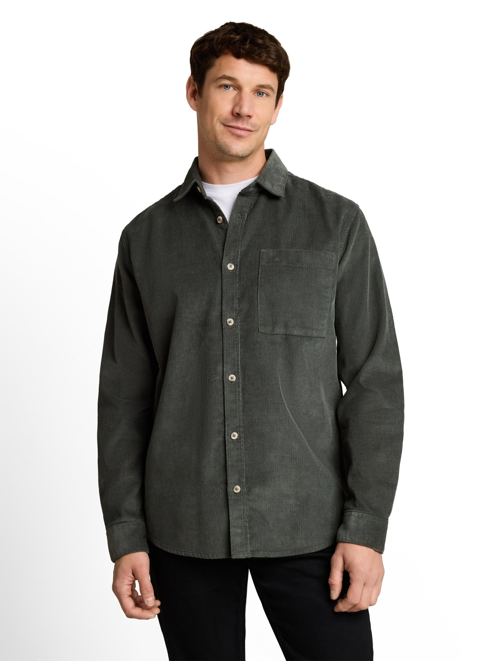 soft corduroy shirt, Darkest Olive #6