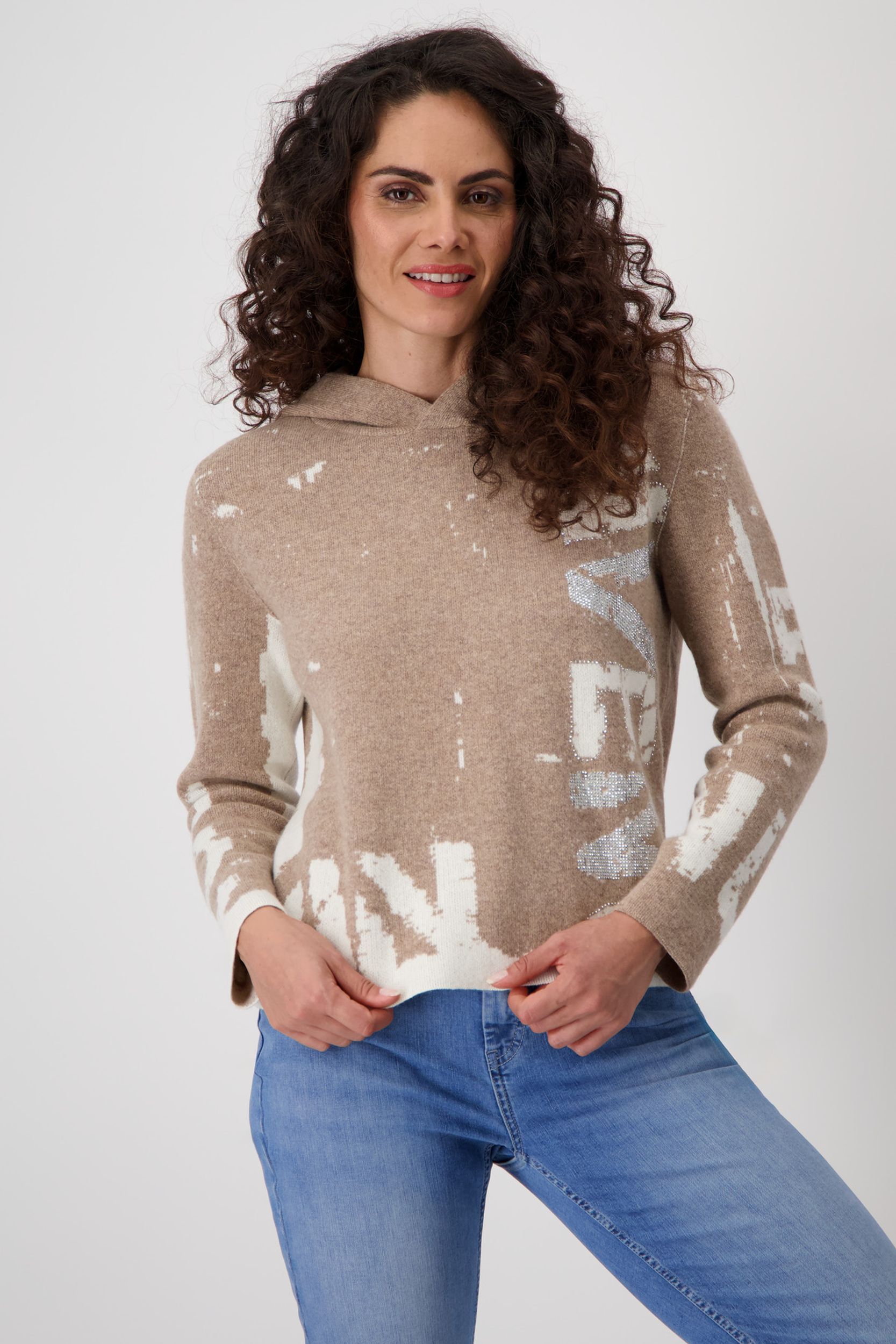 Monari |  Monari Pullover  | 38 | espresso gemustert