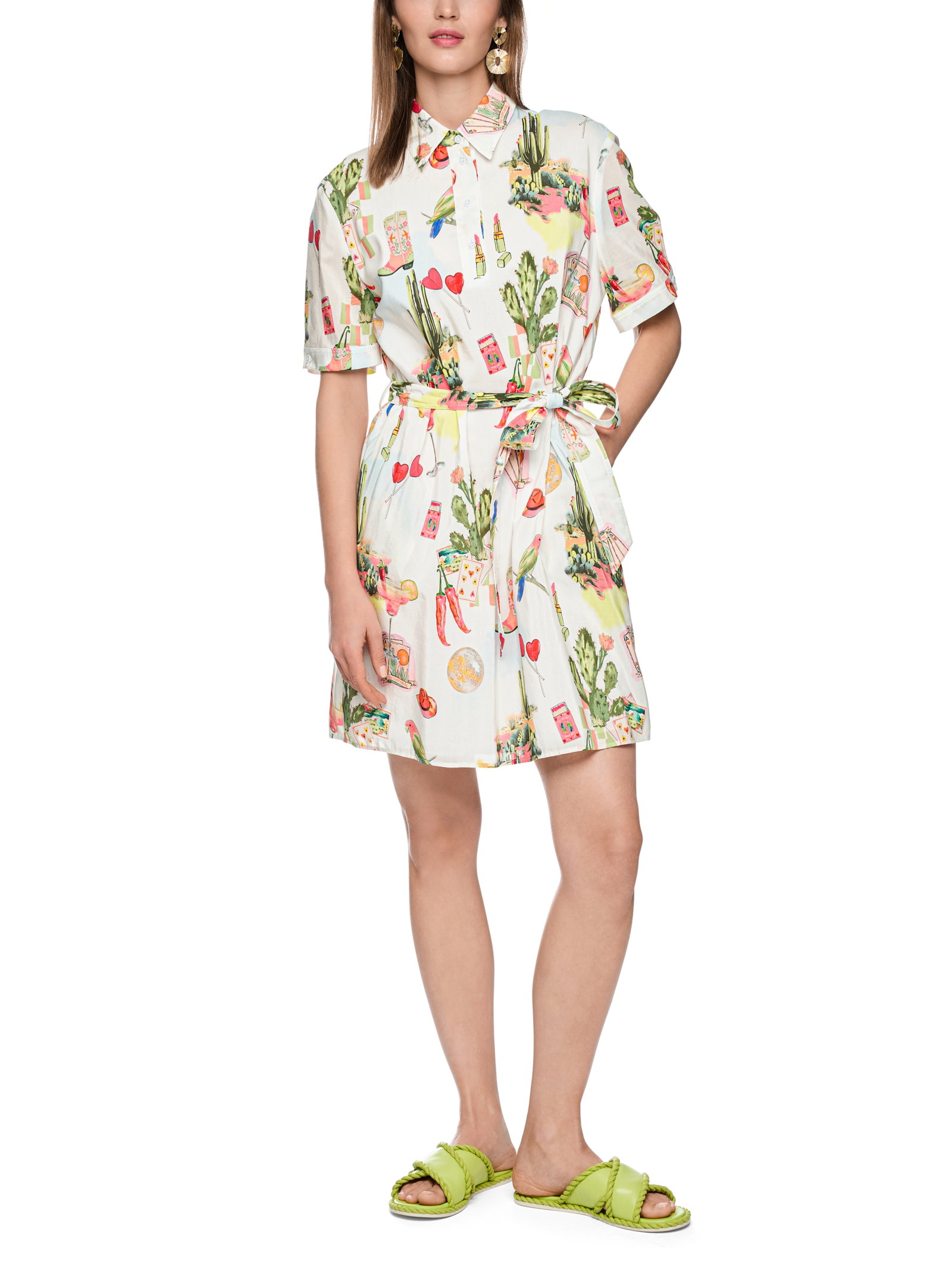 Kurzarm Blusenkleid mit Gürtel #2