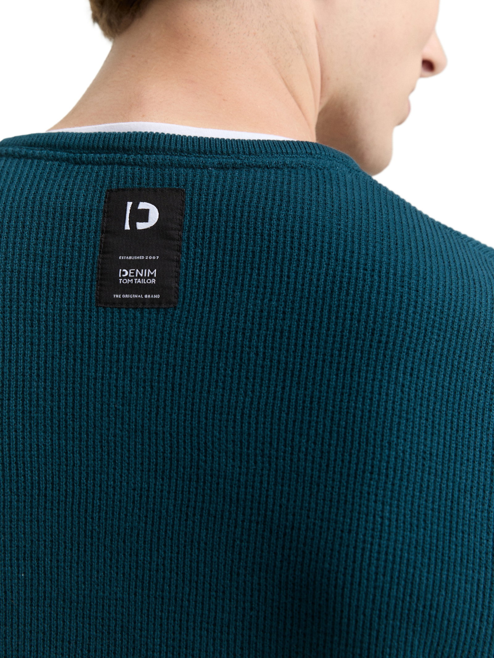 structured double layer crew n, deep pond green #5