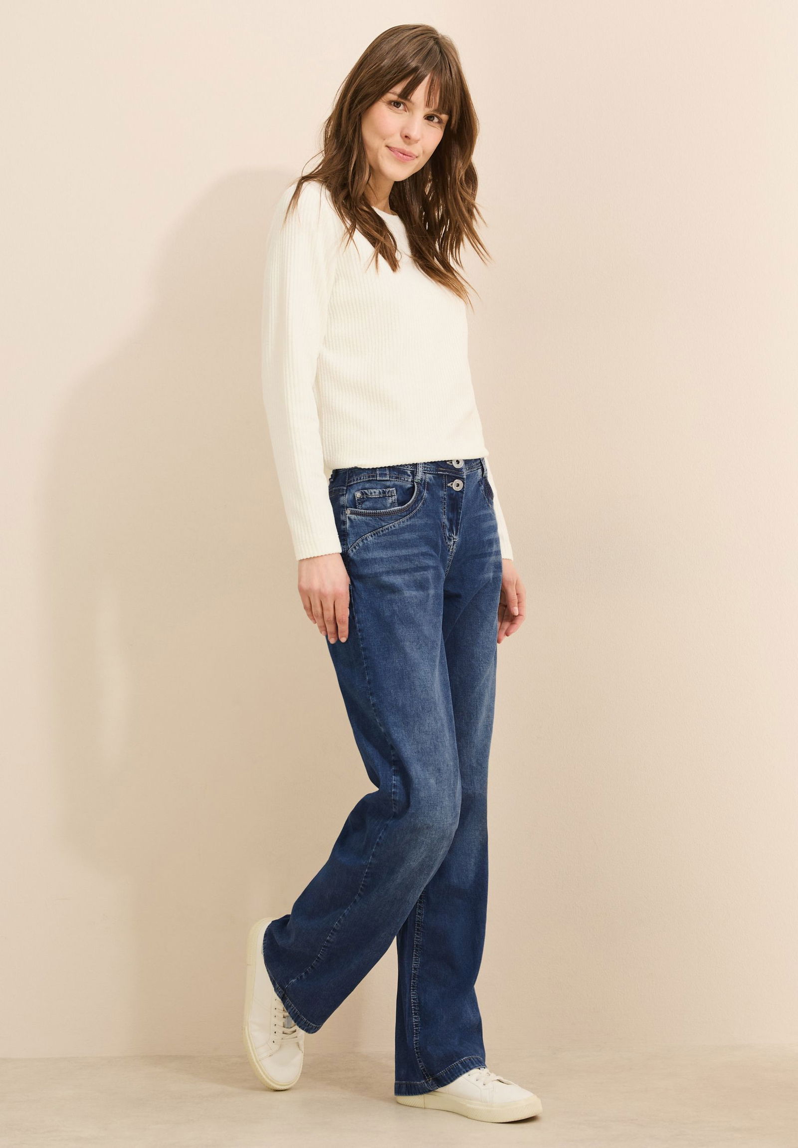 CECIL |  CECIL Schlaghose  | 33/30 | mid blue used wash