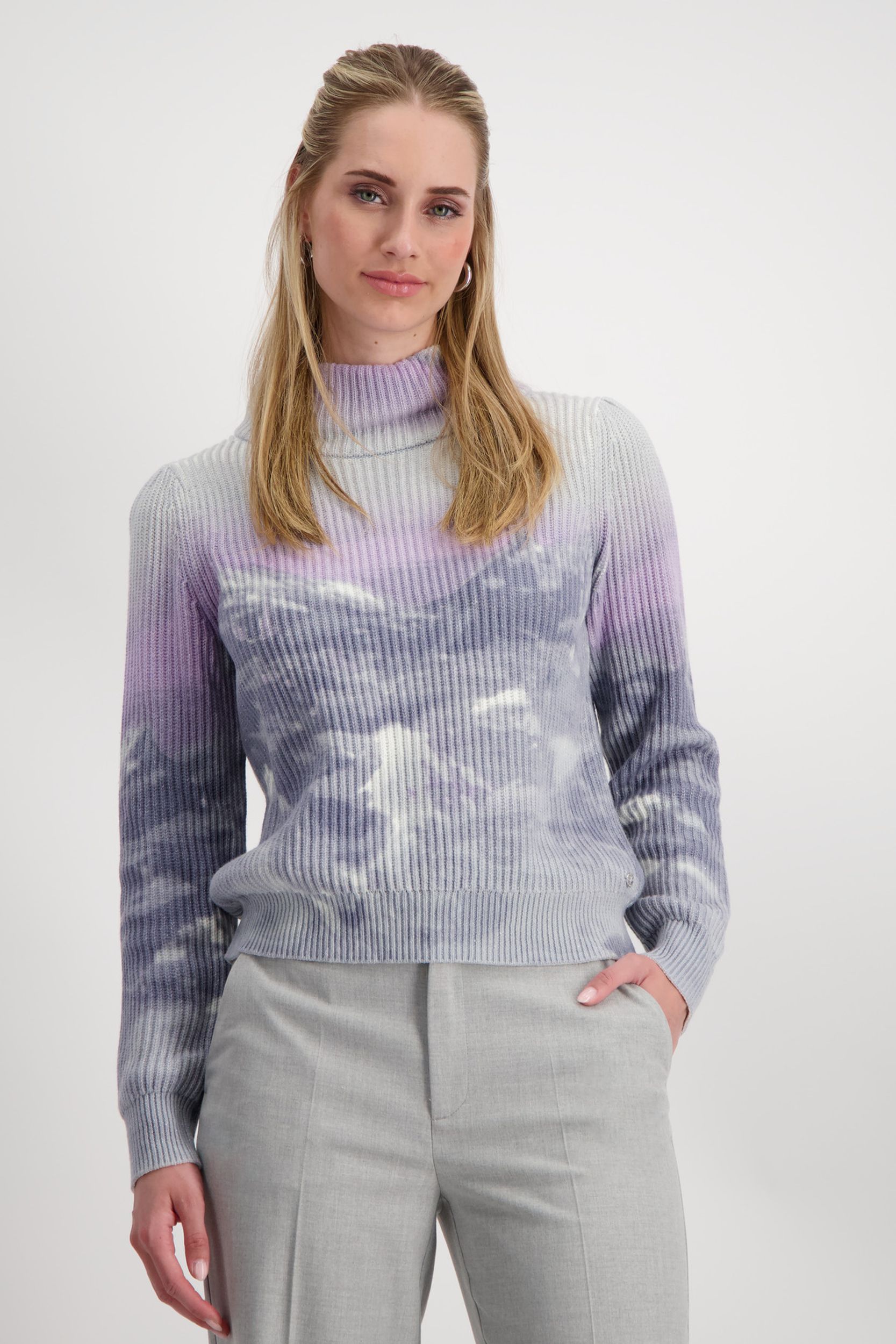 Monari |  Pullover, chrome gemustert | 42