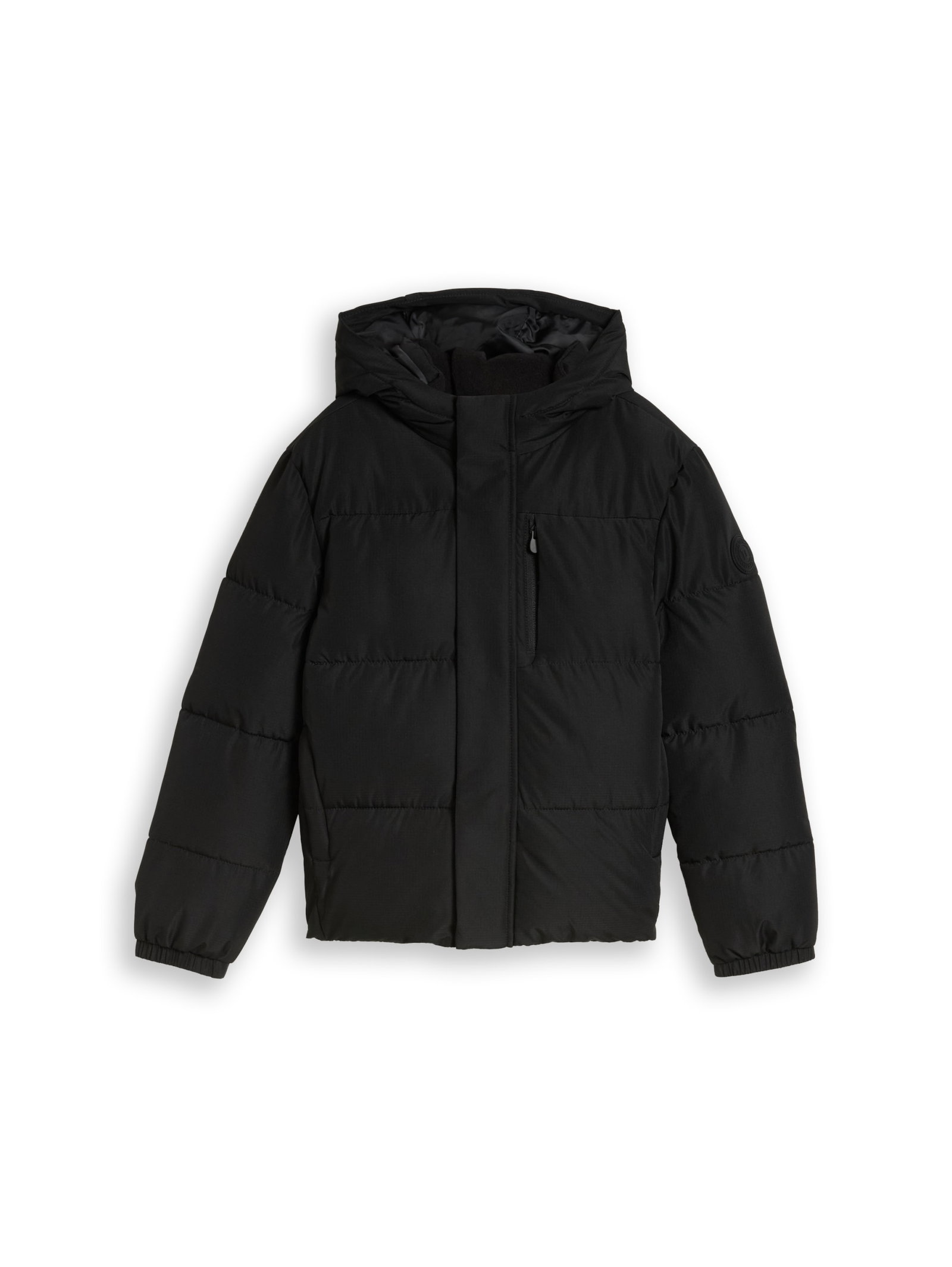 hooded puffer jacket, Black #1