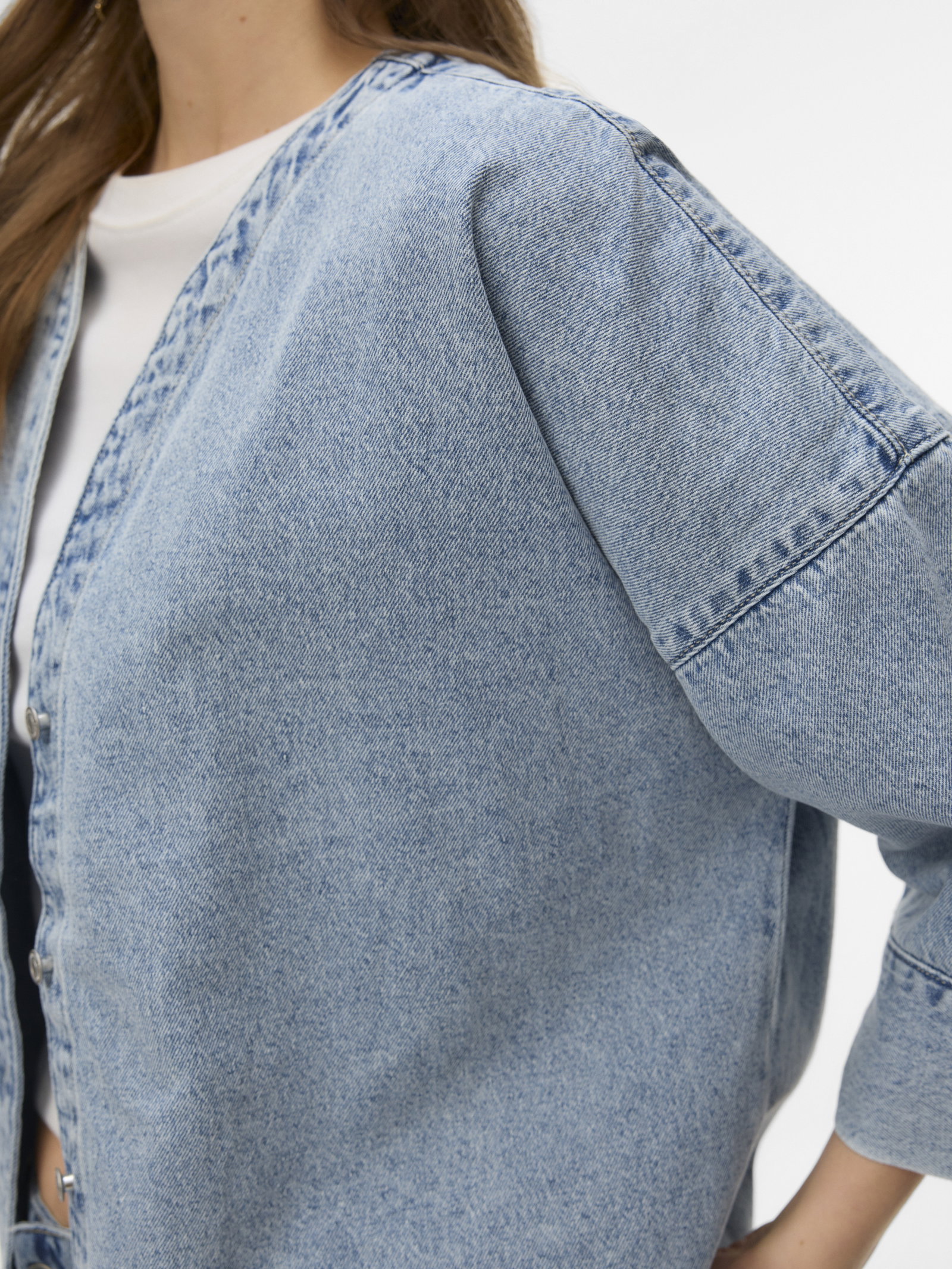 VMVALERIA 3/4 SLEEVE SHIRT NOOS, Light Blue Denim #5