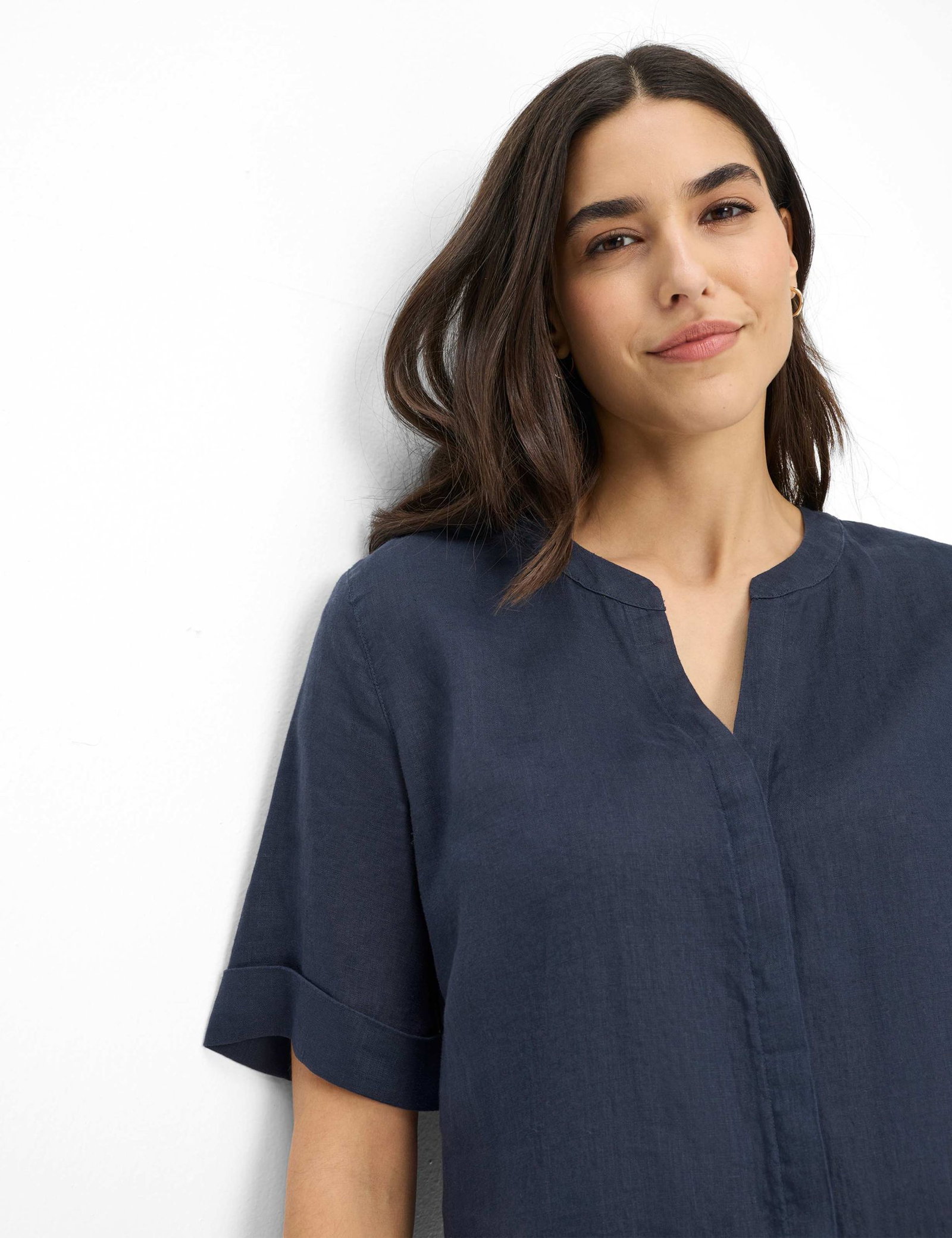 Brax |  Brax Bluse aus Leinen  | 48 | clean raw blue