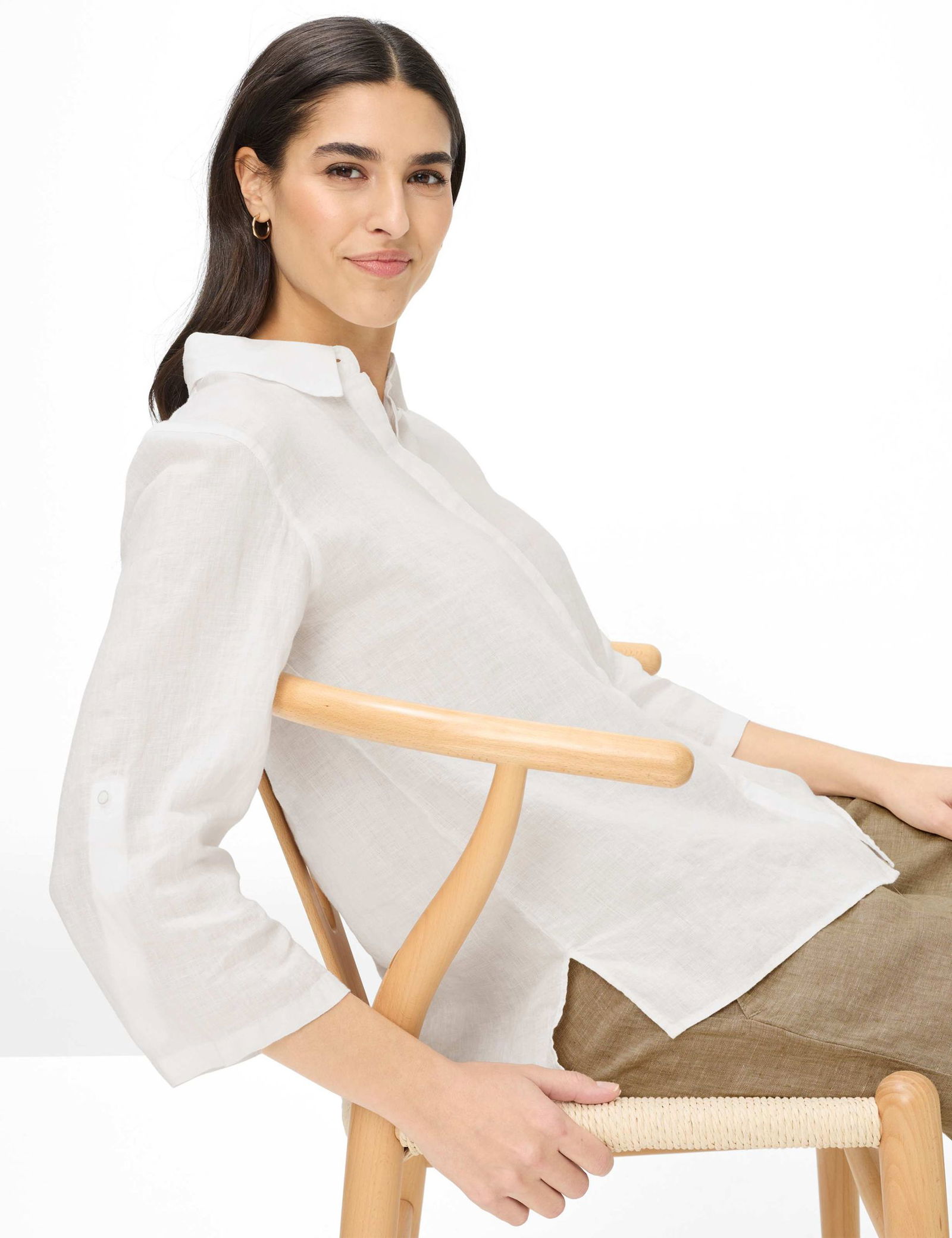 Brax |  Brax Bluse aus Leinen  | 42 | white