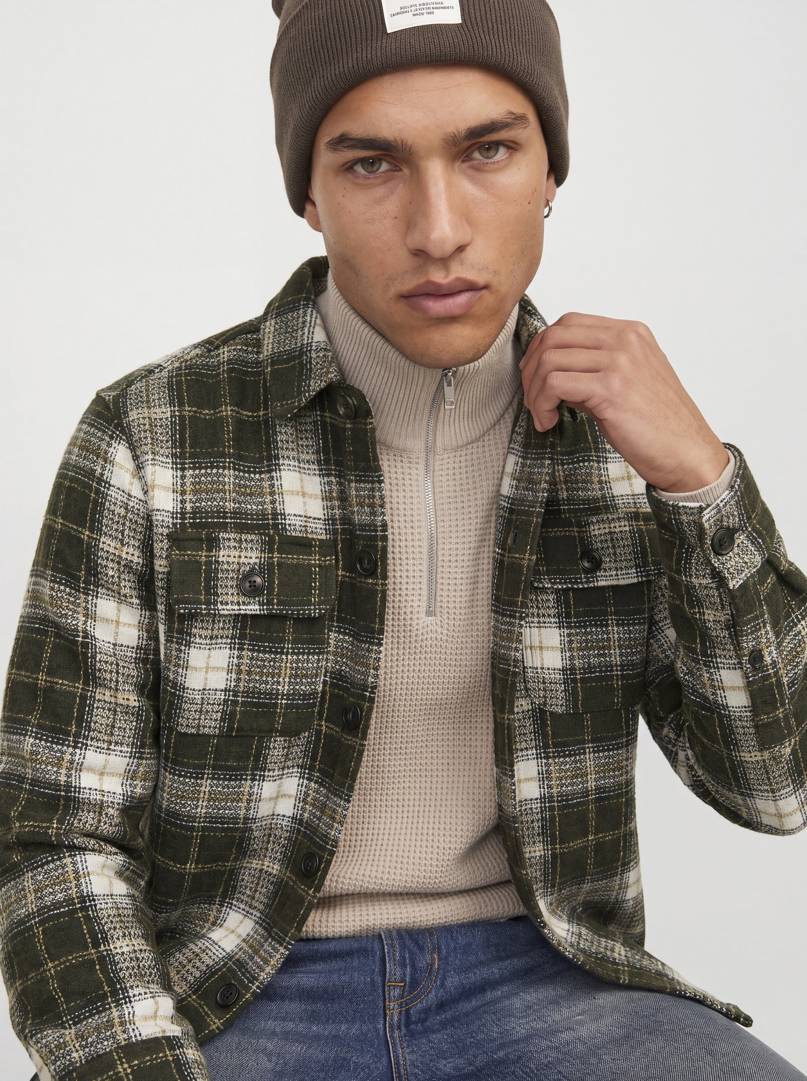 JJEREGENT STRUCTURE OVERSHIRT LS SN, Rosin/CHECK #6