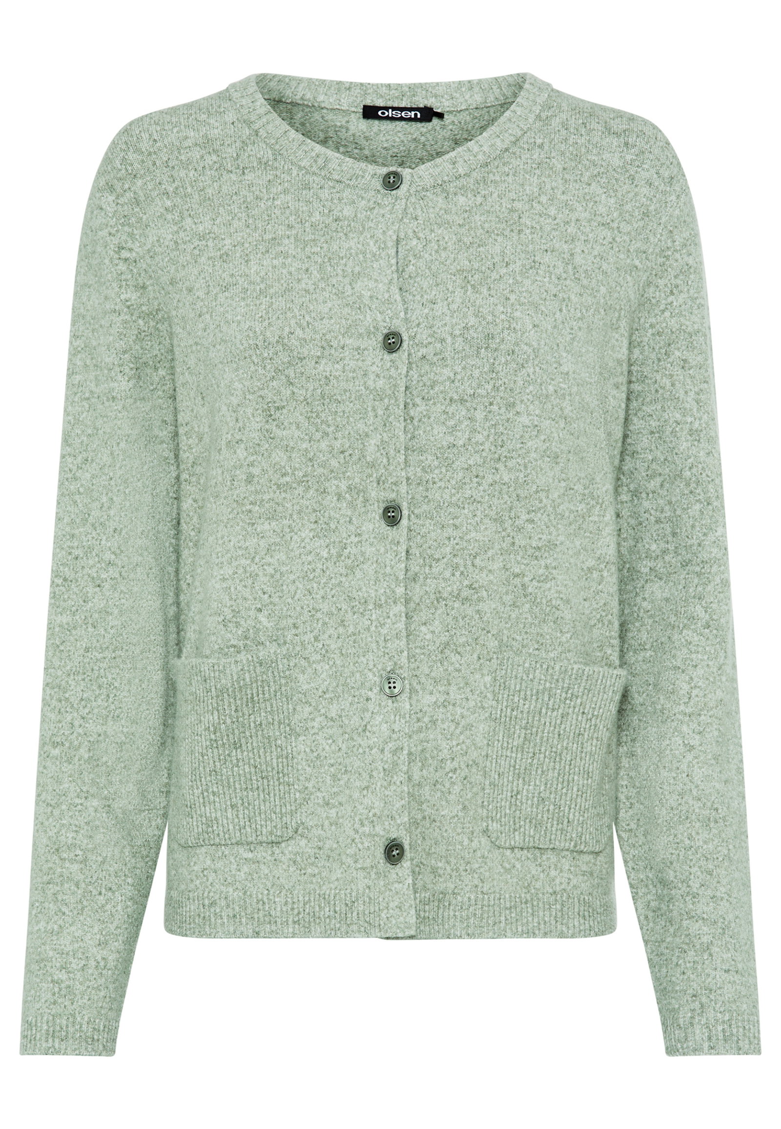 Cardigan Long Sleeves, Moss Green Melange #6