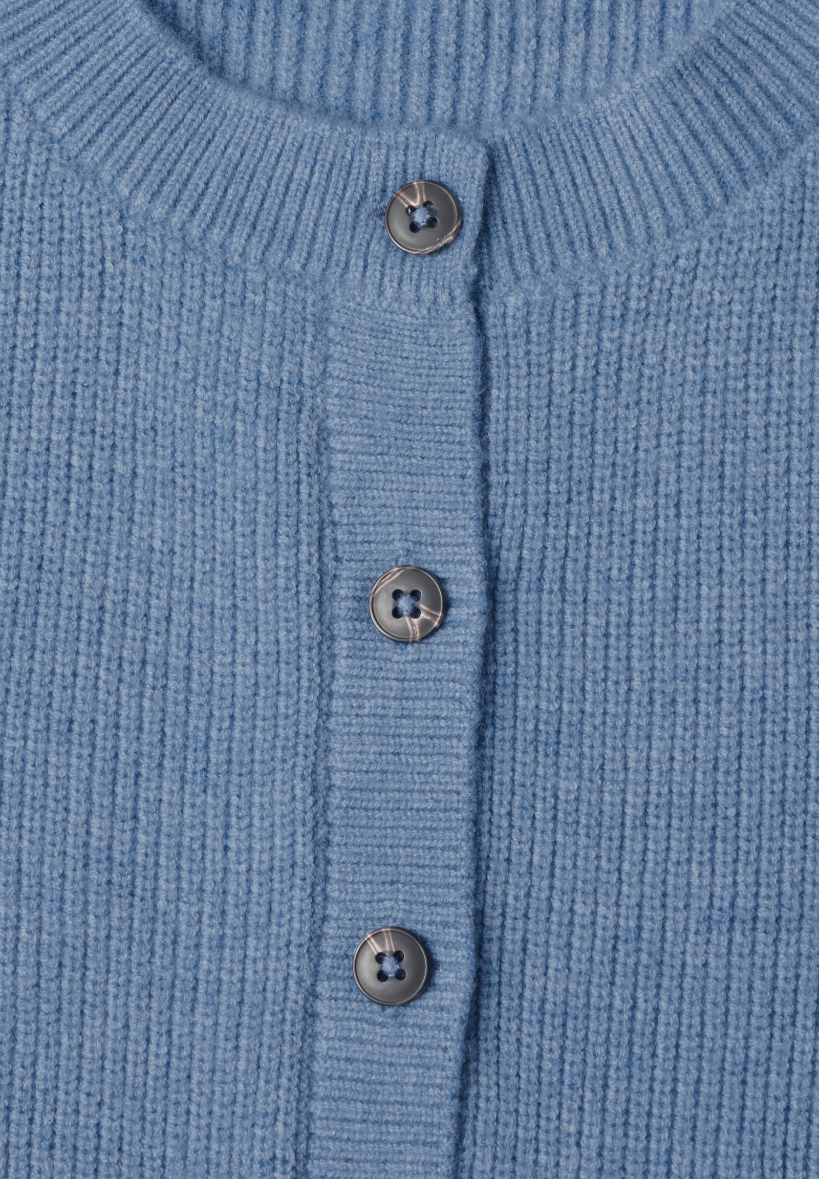 LTD QR_sleeveless cardigan rib, northern blue mel. #2