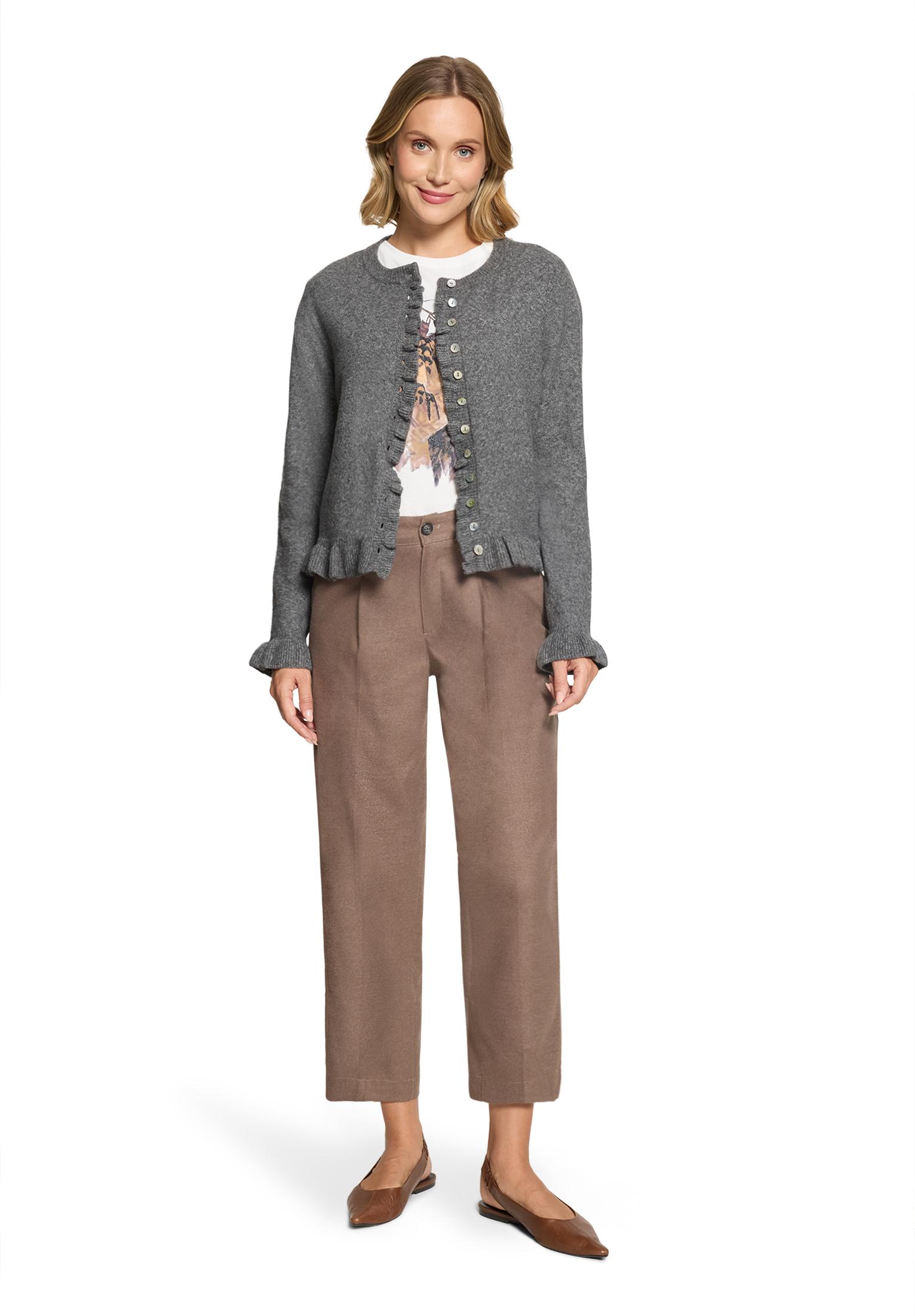 Strickjacke Kurz 1/1 Arm, Middle Grey Melange #5