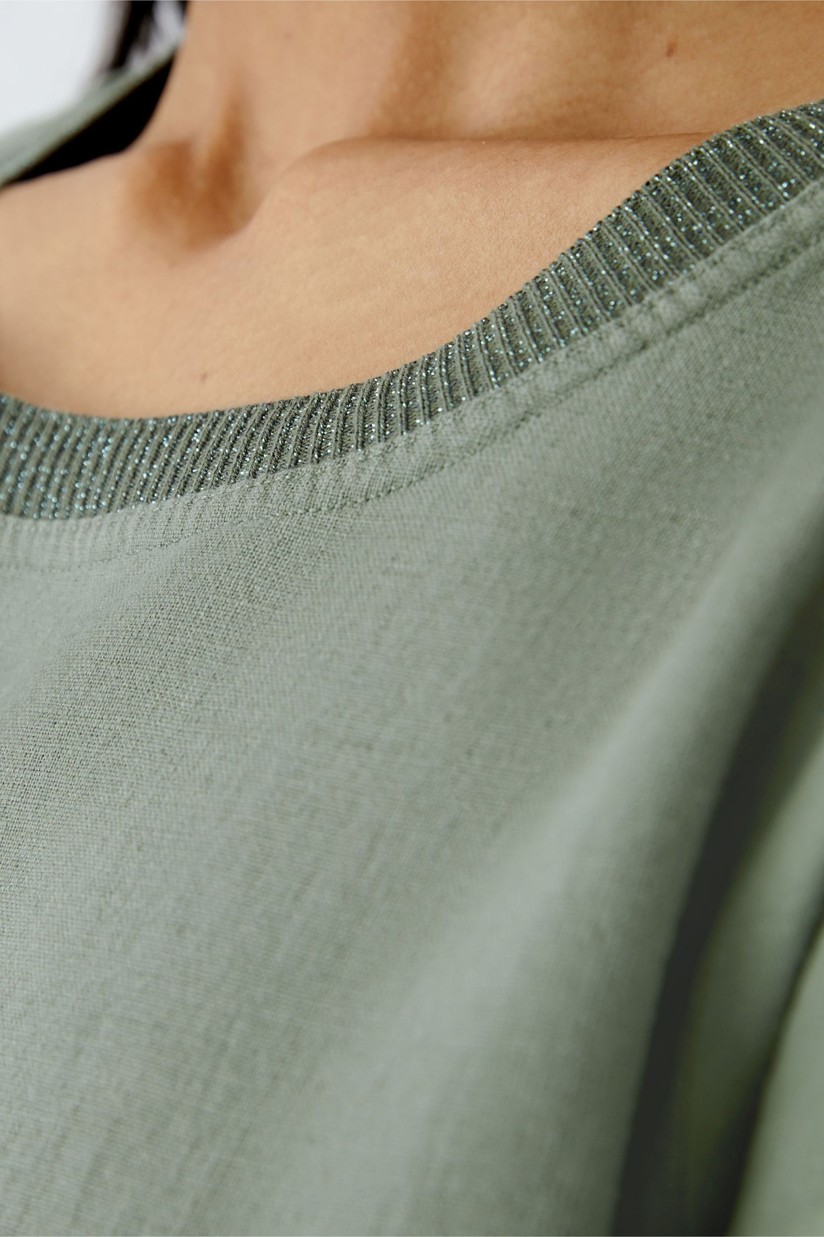 Oui |  Oui Kleid aus Leinen  | 44 | shaded moss