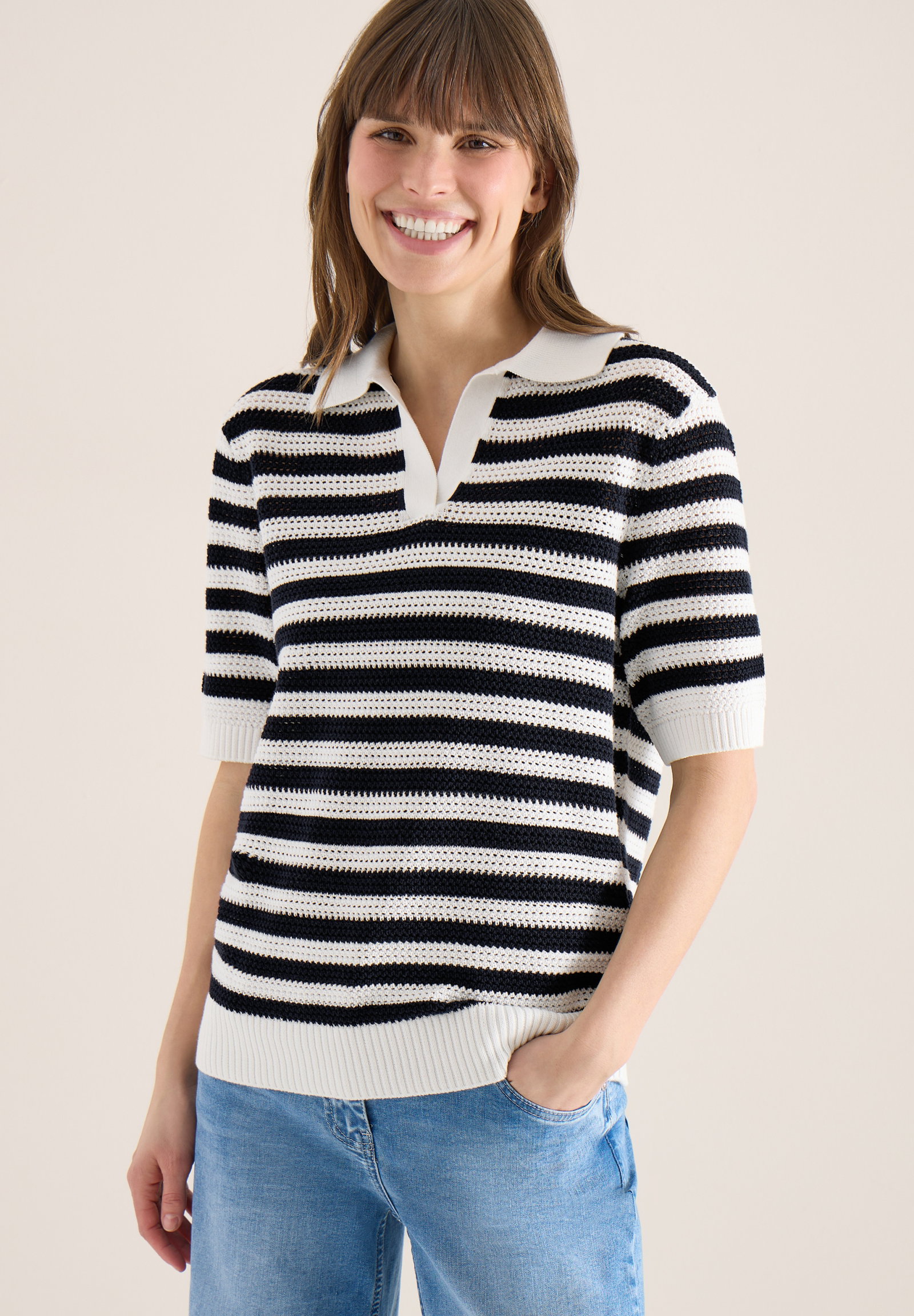 Olsen Mesh Stripe Polo-Shirt #3