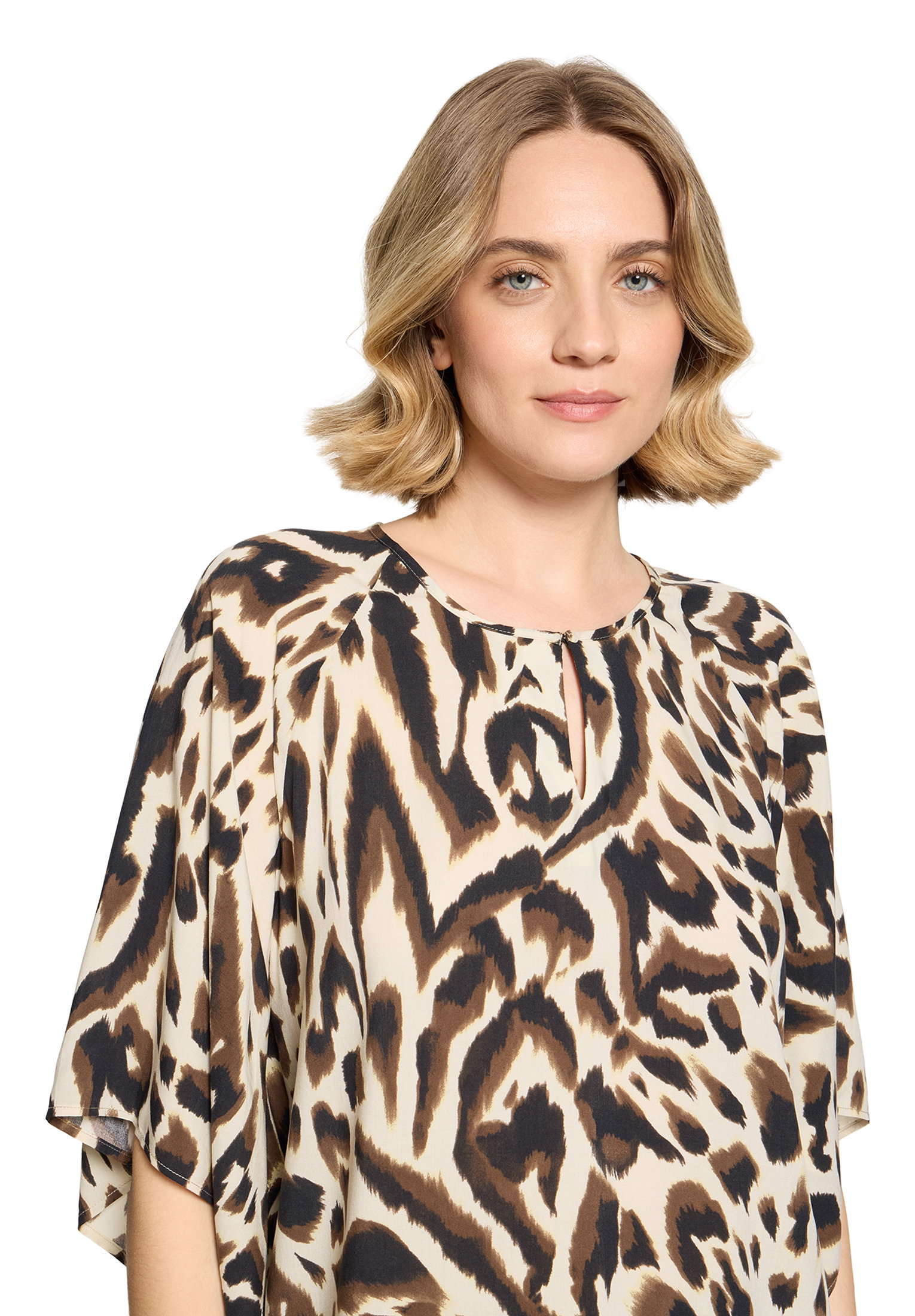 Bluse Kurz 1/2 Arm, Nature/Khaki #6