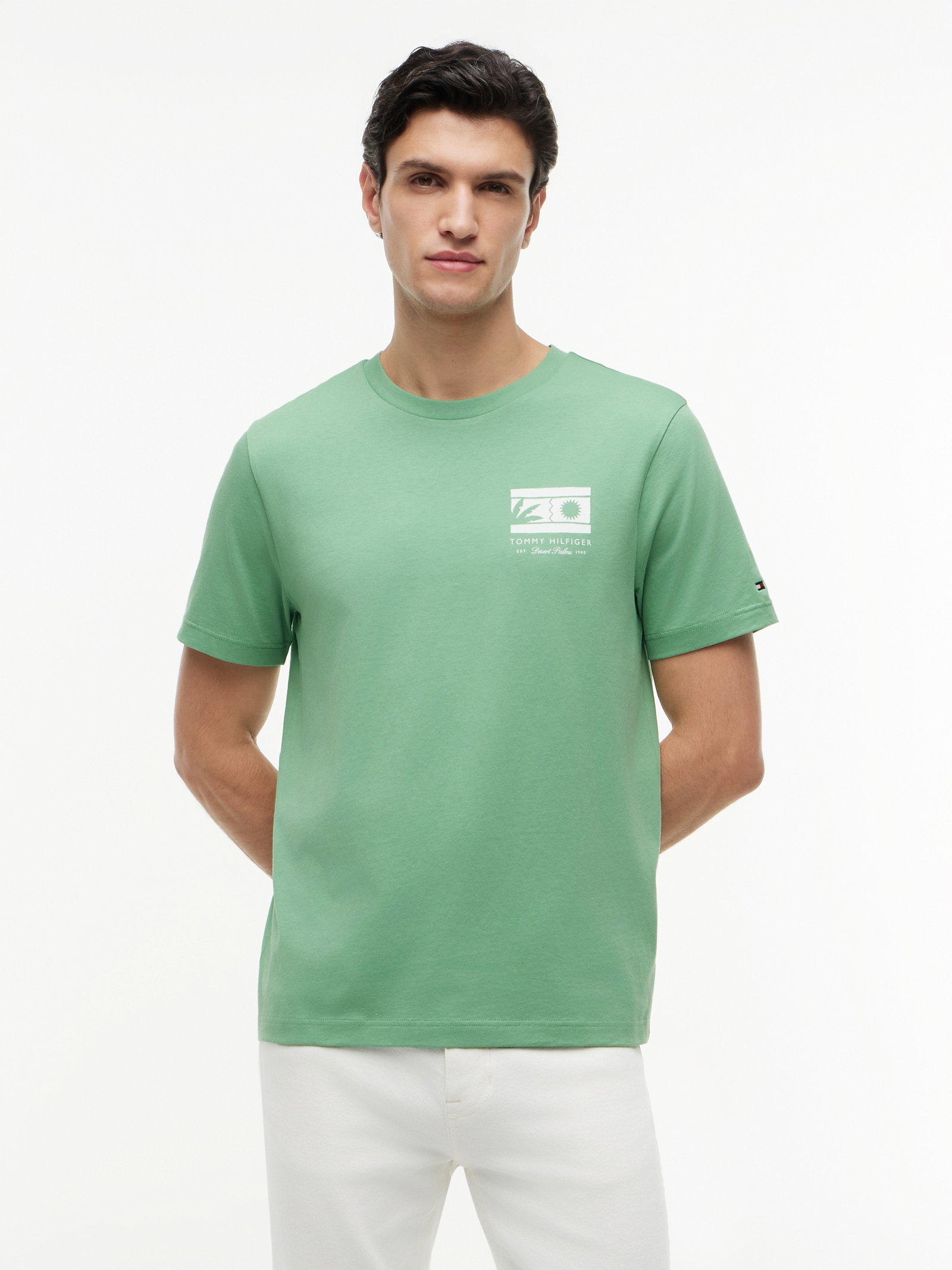 MONO SUN GRAPHIC REGULAR TEE, GREEN #2
