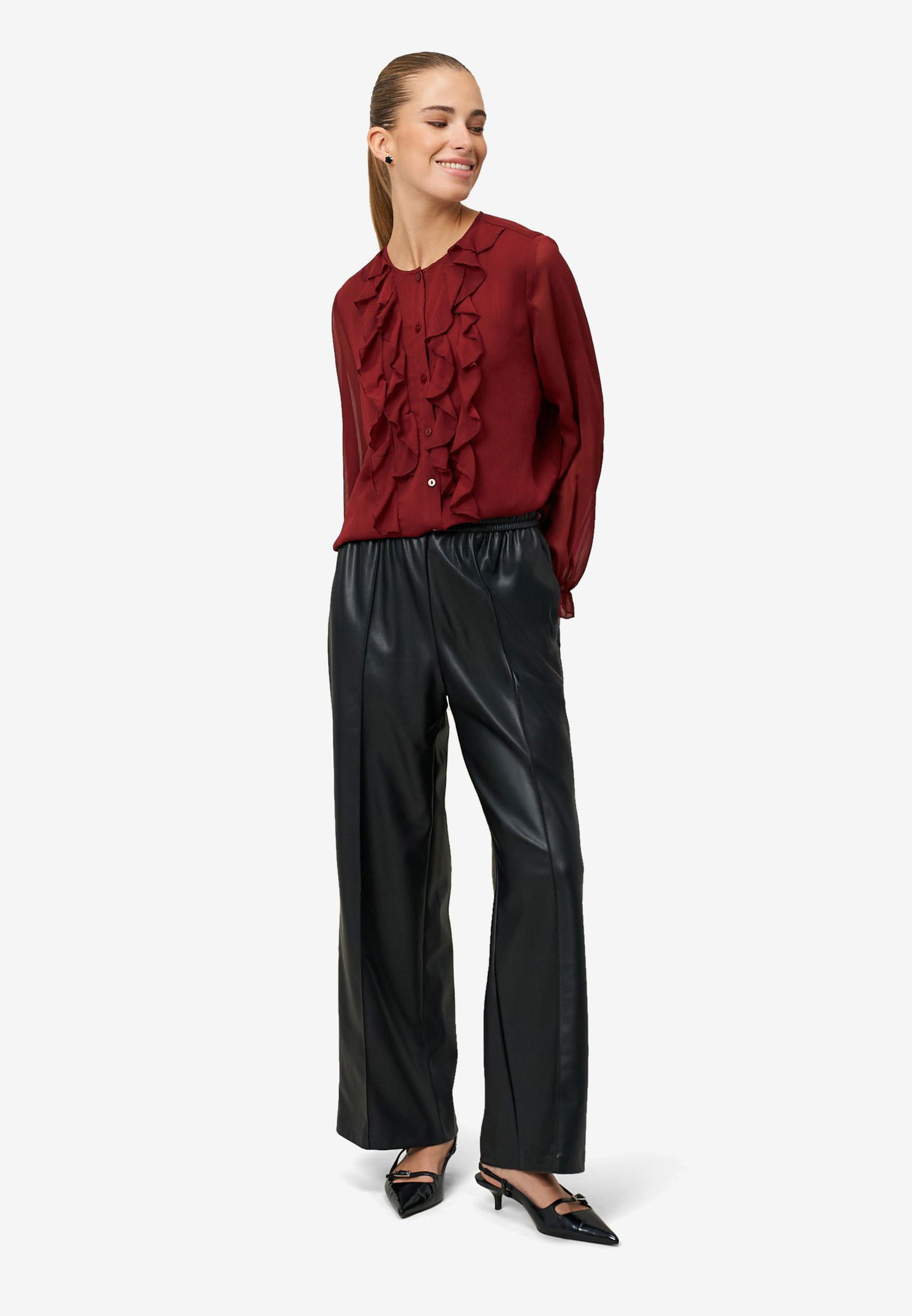 Zero |  Zero Druckbluse  | 44 | cabernet