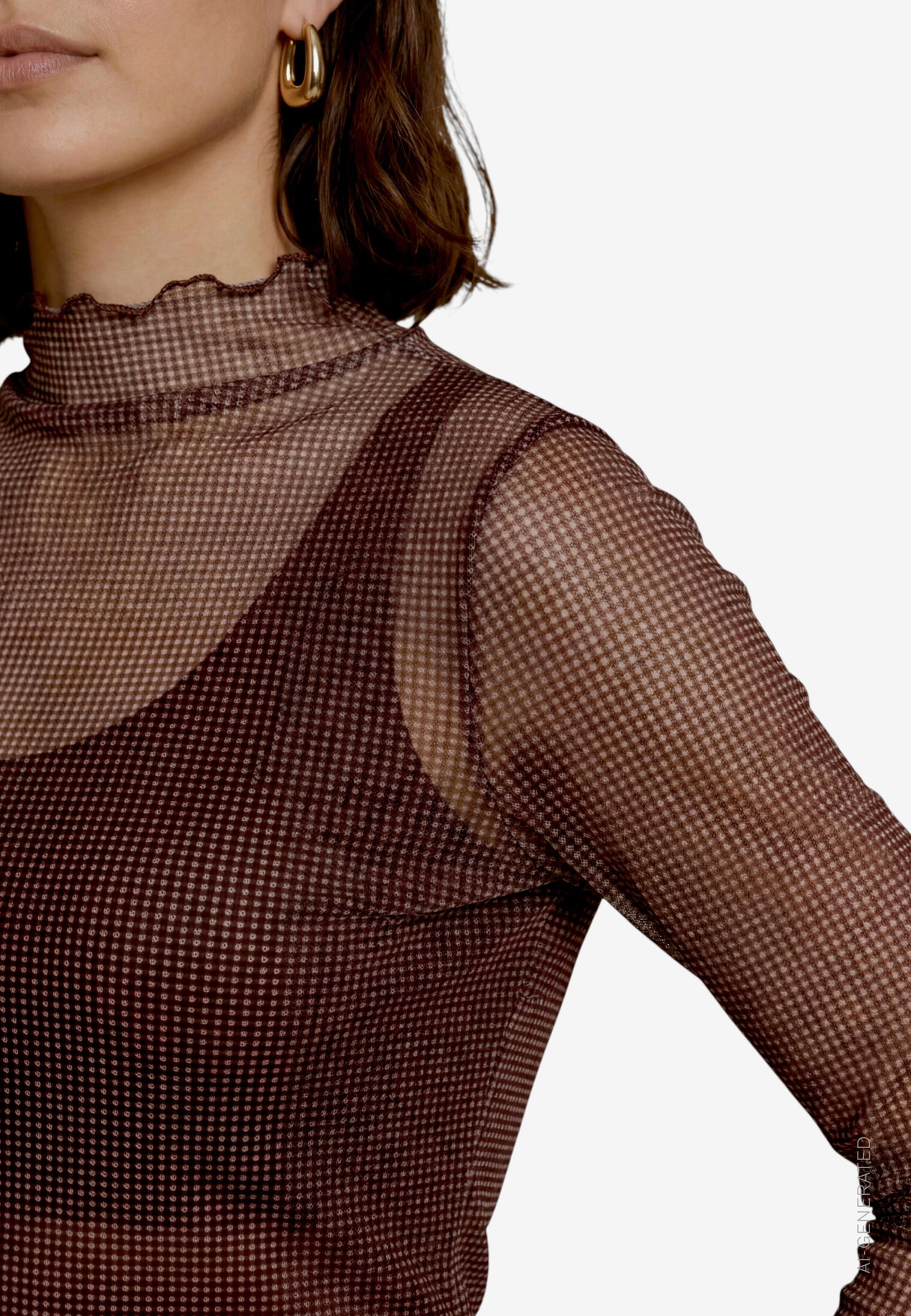 Shirt Kurz 1/1 Arm, Beige/Brown #5
