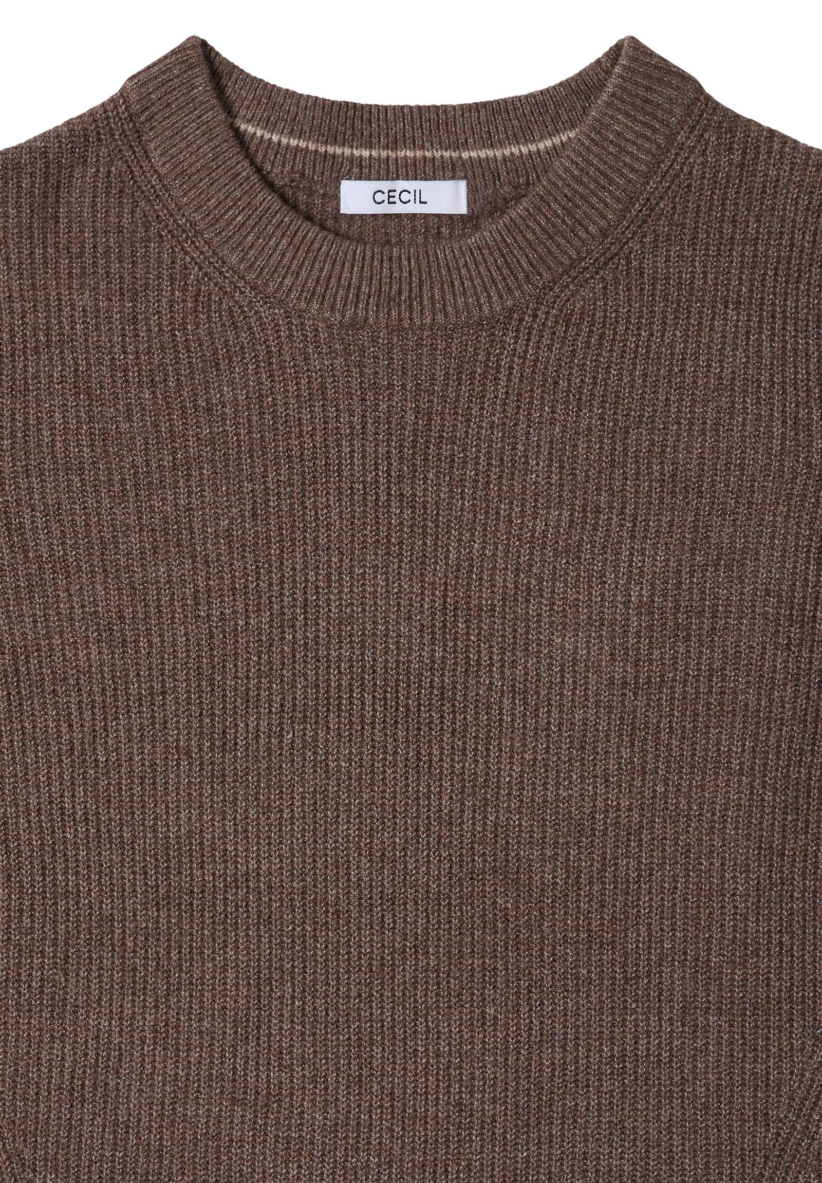 ef5f0a2df2374464afd3c9db8467a598 | NOS_Cosy rib-mix sweater, mushroom taupe melange | XL