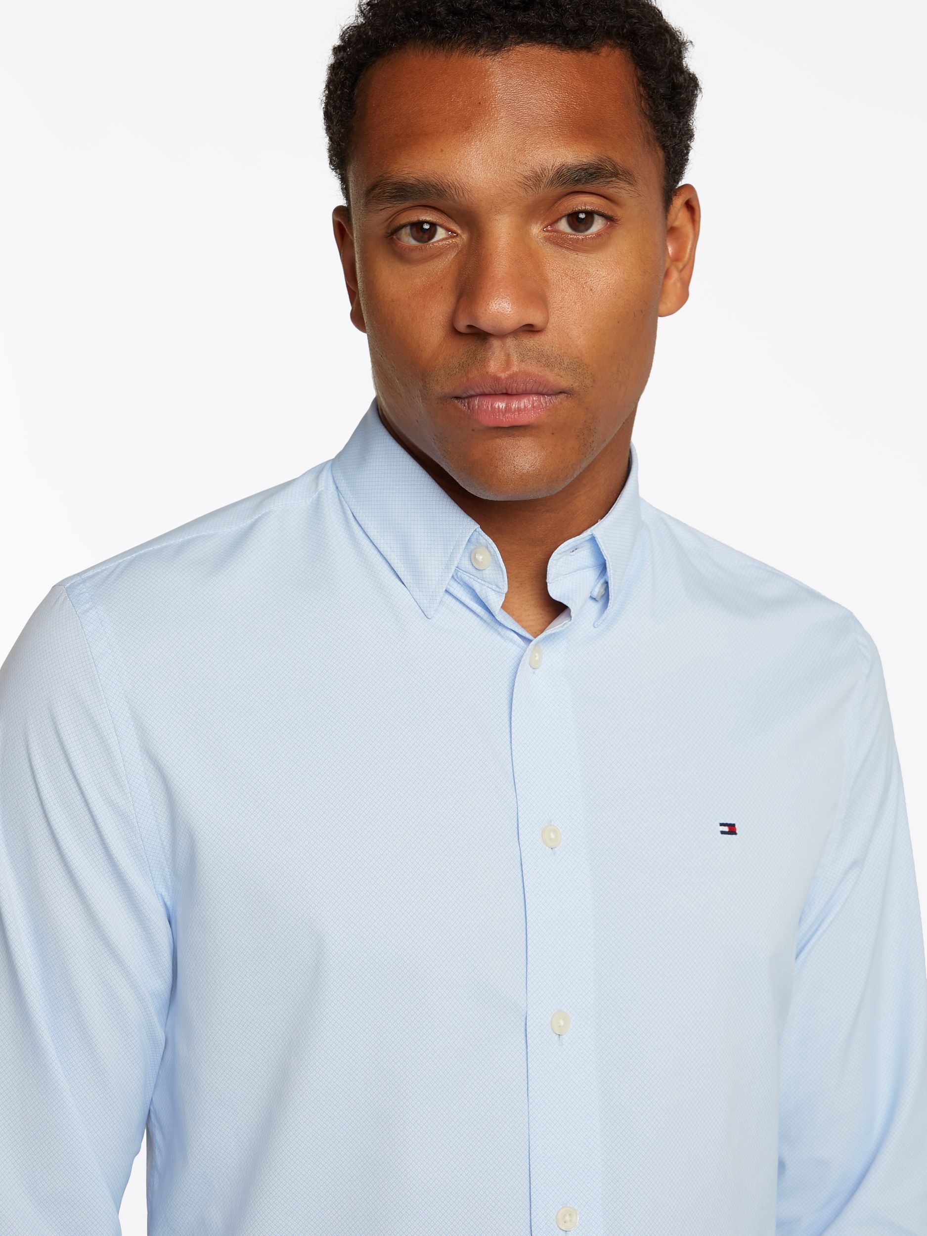 Tommy Hilfiger |  Tommy Hilfiger Hemd Regular Fit  | S | cloudy blue / yale navy / white