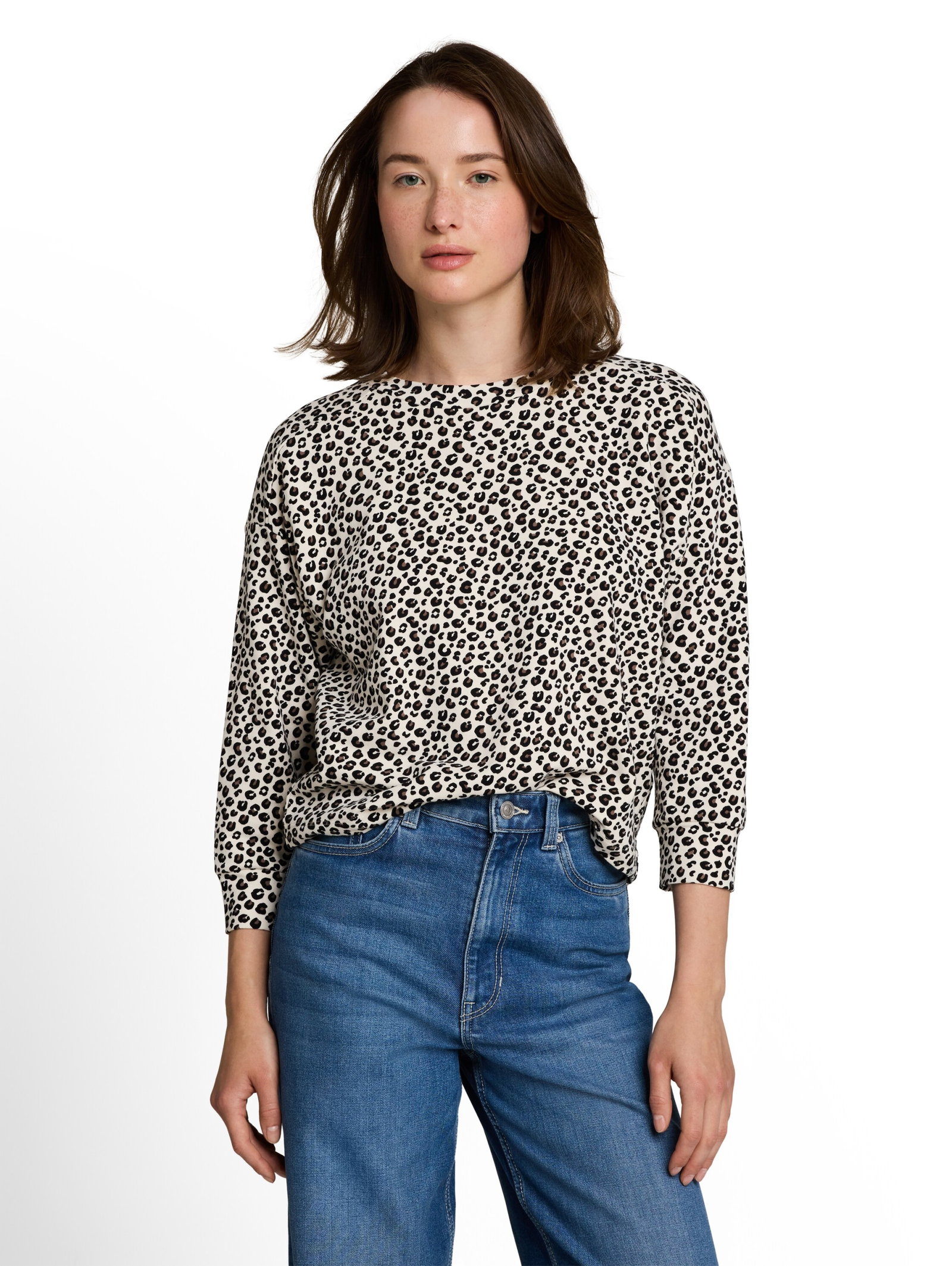 printed sweatshirt, beige brown leo print #5
