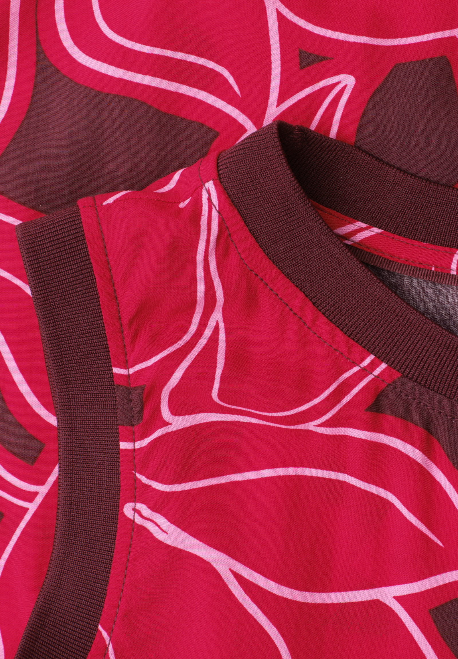 Blousetop w tape detail AOP, salsa red #2
