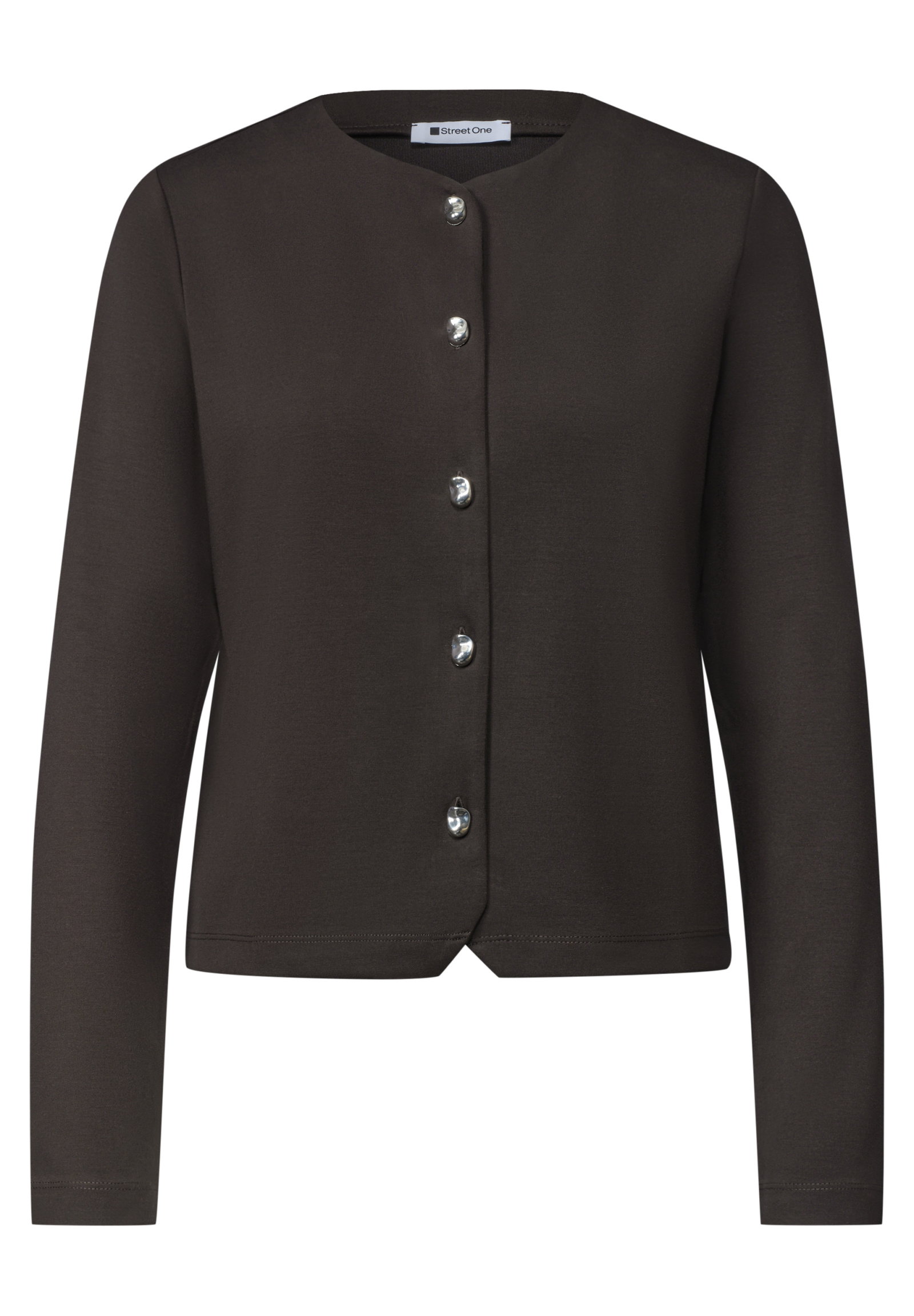 short jacket w.deco buttons, black coffee #1