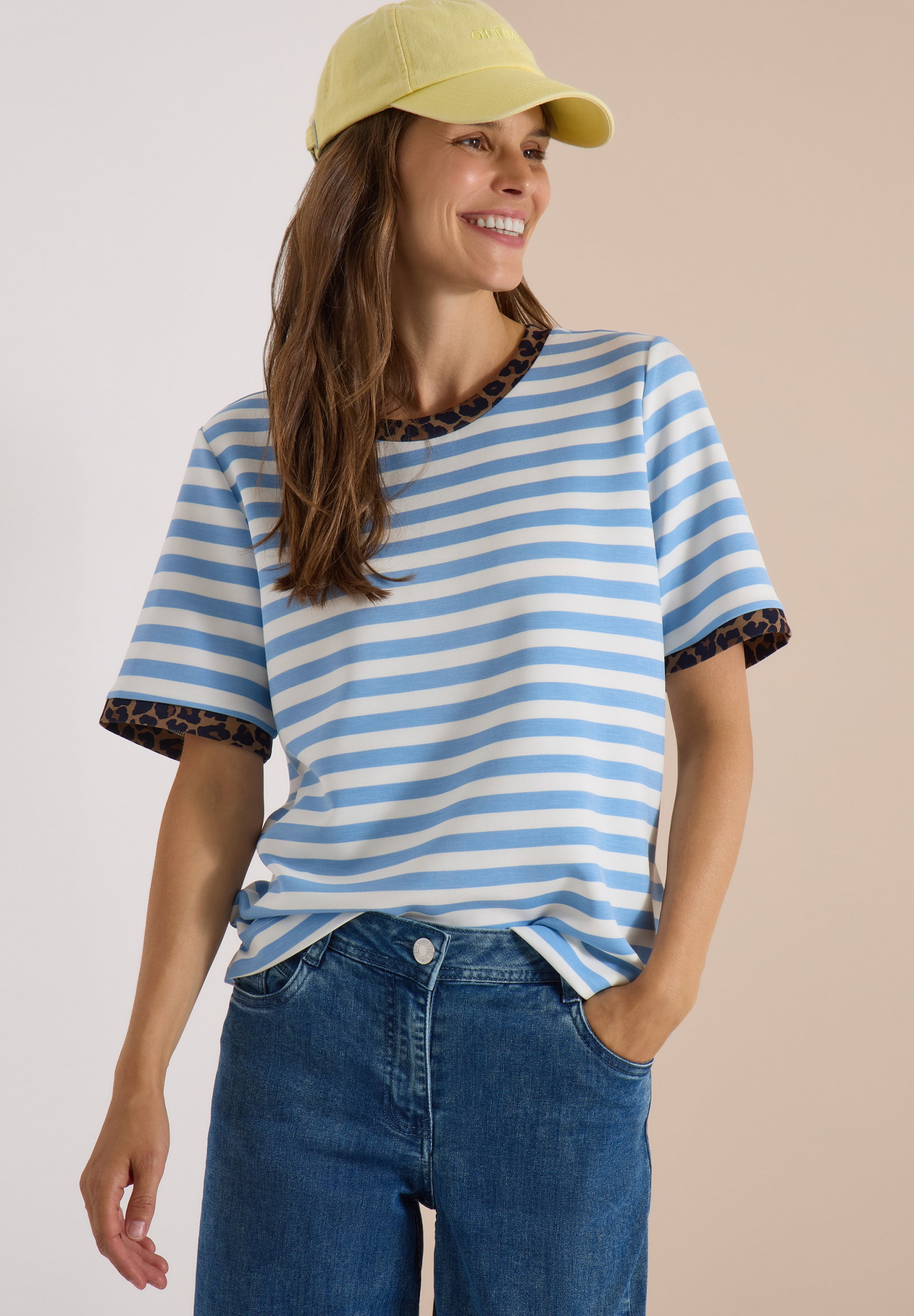 TOS Striped Soft Modal Shirt, easy blue #3
