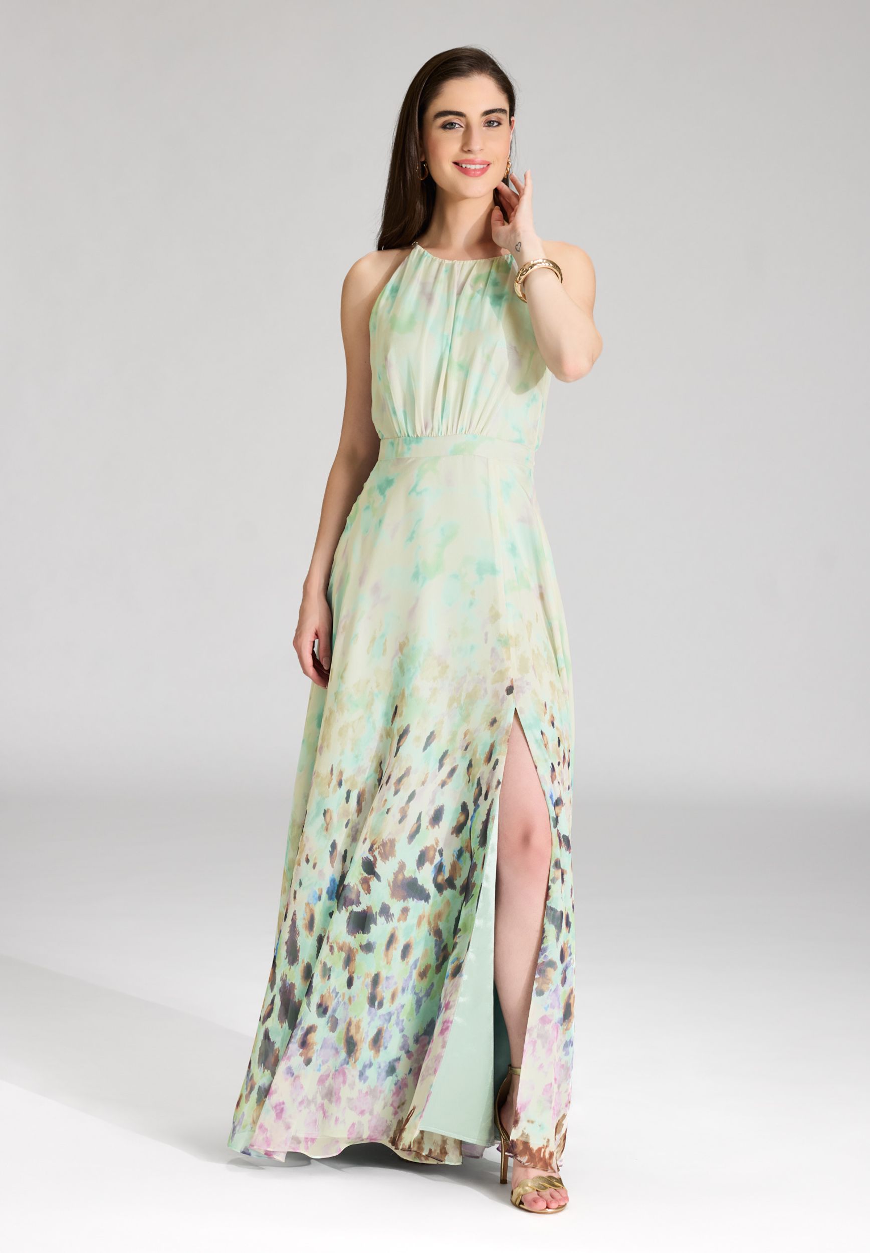 SWING |  SWING Langes Kleid  | 42 | pistachio green / multi
