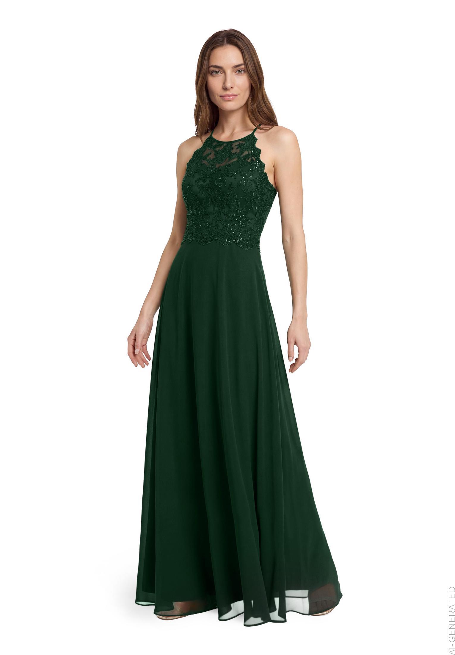 Kleid Lang ohne Arm, Dark Moss #5