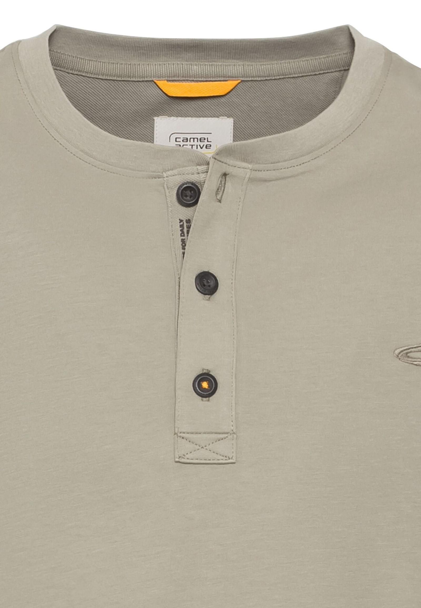 Camel Active | Camel Active Kurzarm Henley aus Organic Cotton | M | asphalt