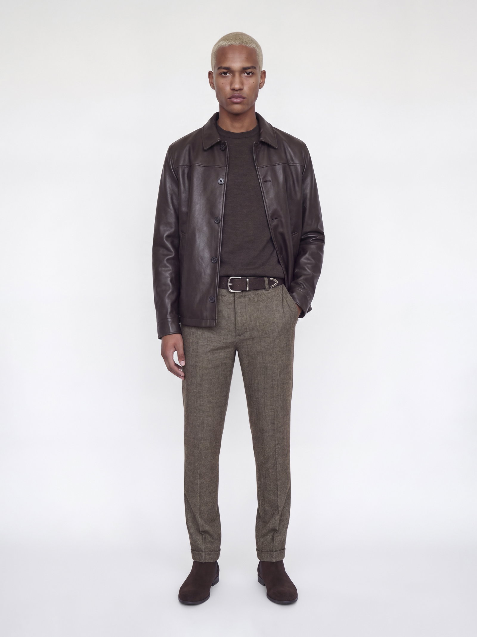JPSTOLLIE BLAKE WINTER CHINO SN, Cocoa/HERRINGBONE #6