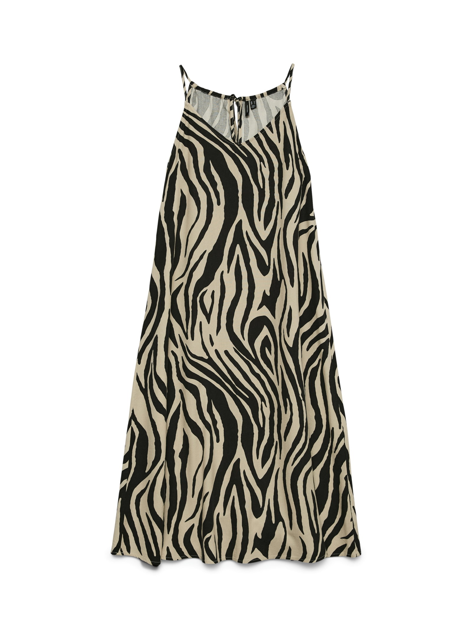 VMJESMILO CALF SINGLET DRESS WVN NO, Silver Lining/Sina Zebra Black #1