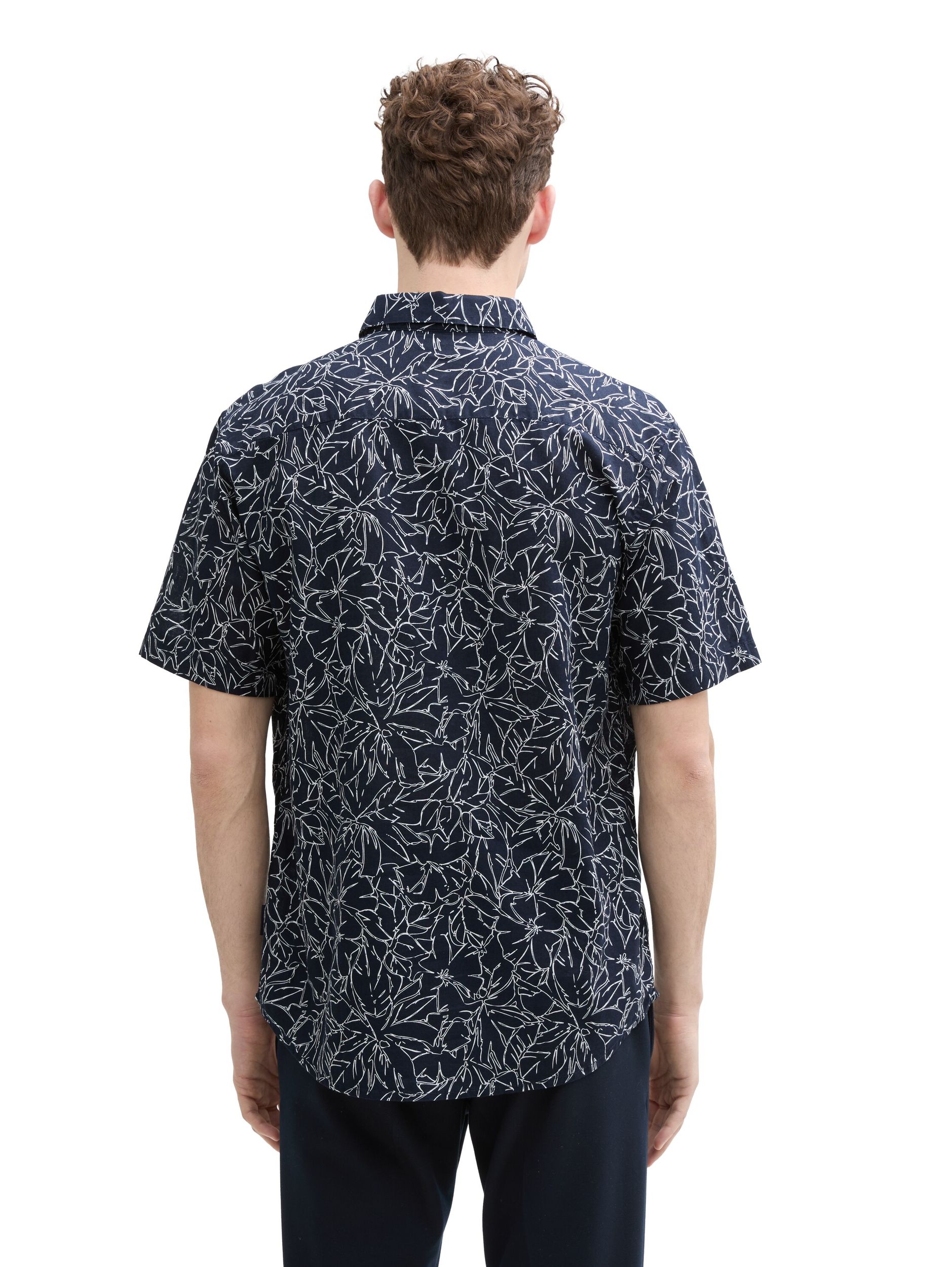 Tom Tailor |  Tom Tailor Hemd Slim Fit  | XL | navy outline flower design