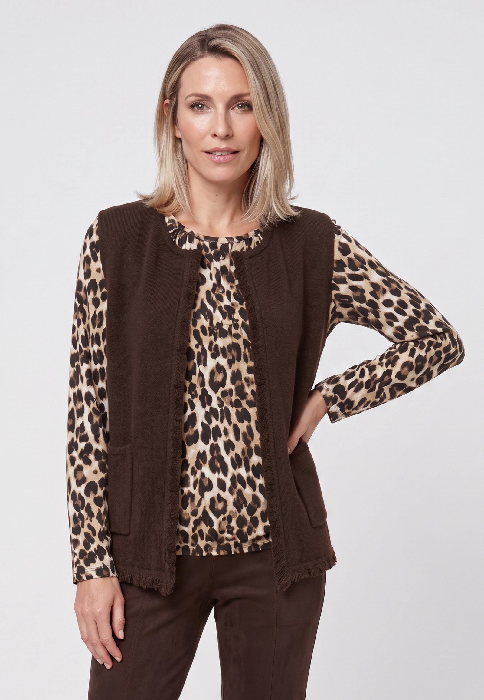 Cardigan Sleeveless, Coffee Bean #3